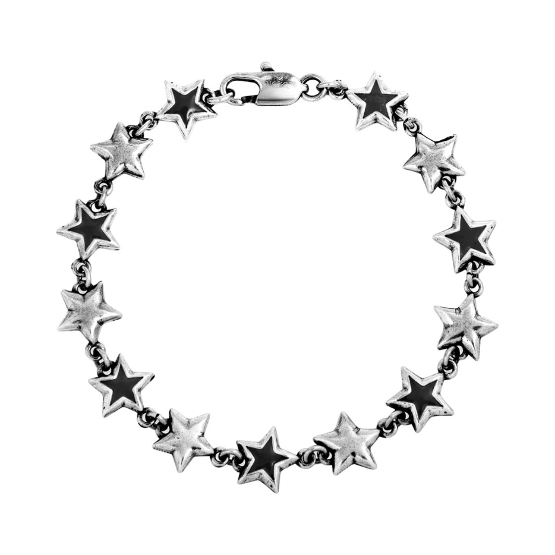 투제이스 블랙 에나멜드 스타즈 브레이슬릿 실버 - 26FW(Twojeys Black Enameled Stars Bracelet Silver - 26FW)