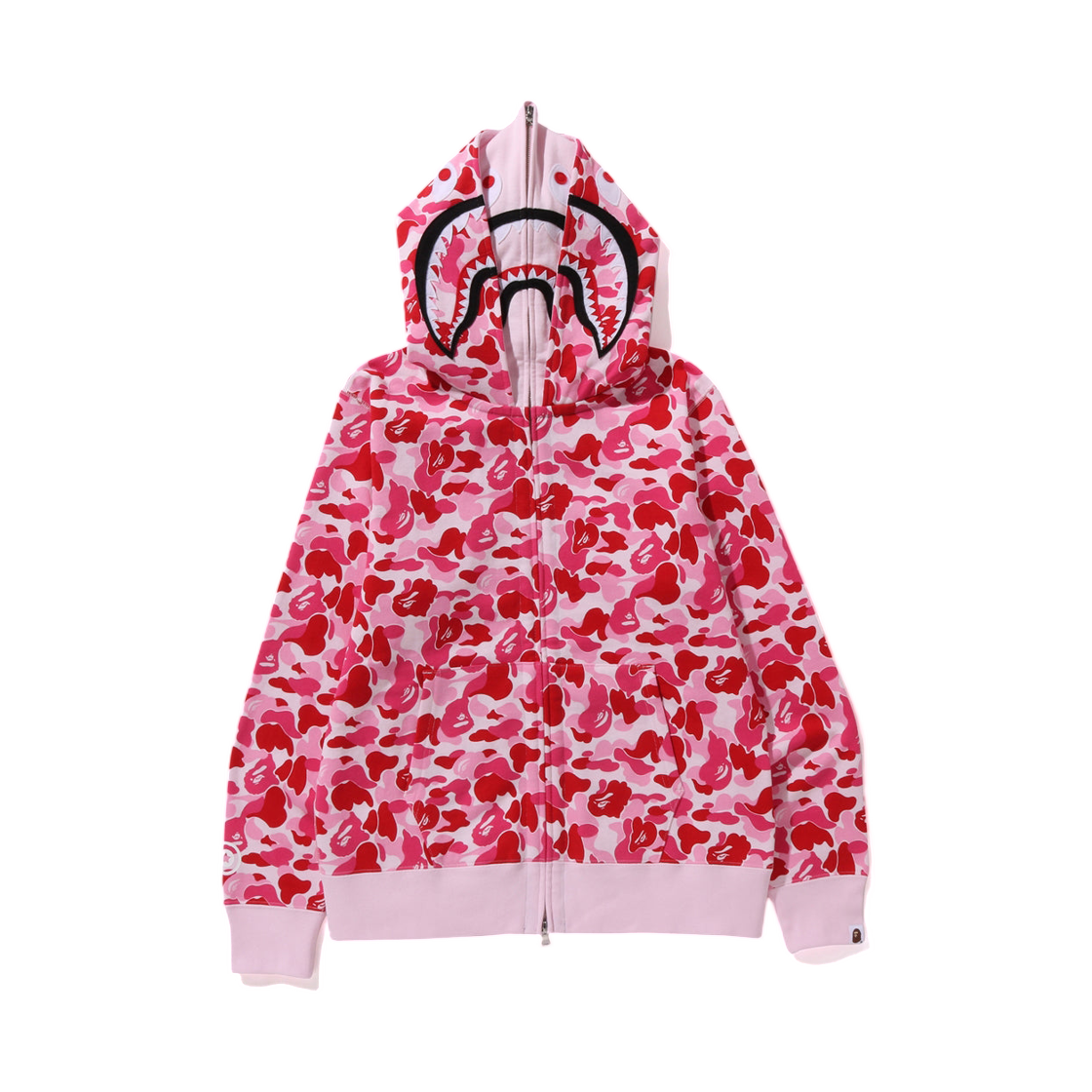 - BAPE ABC Camo Double Shark Full Zip Hoodie Pink