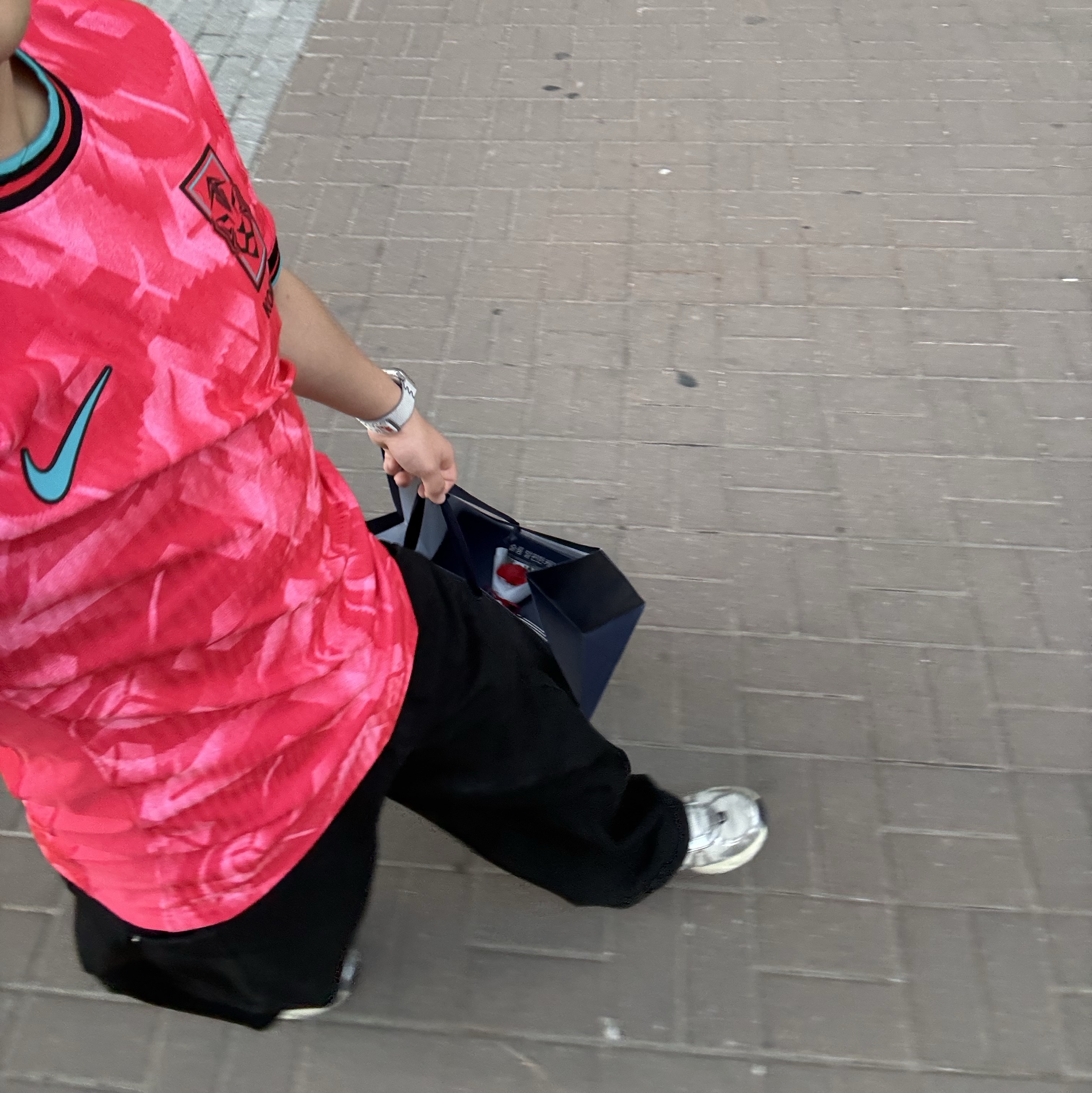 Nike Korea 2024 Dri-Fit ADV Match Home Authentic Jersey Global Red - Asia (Non Marking Ver.), Nike V2K Run Summit White Metallic Silver 착용 스타일