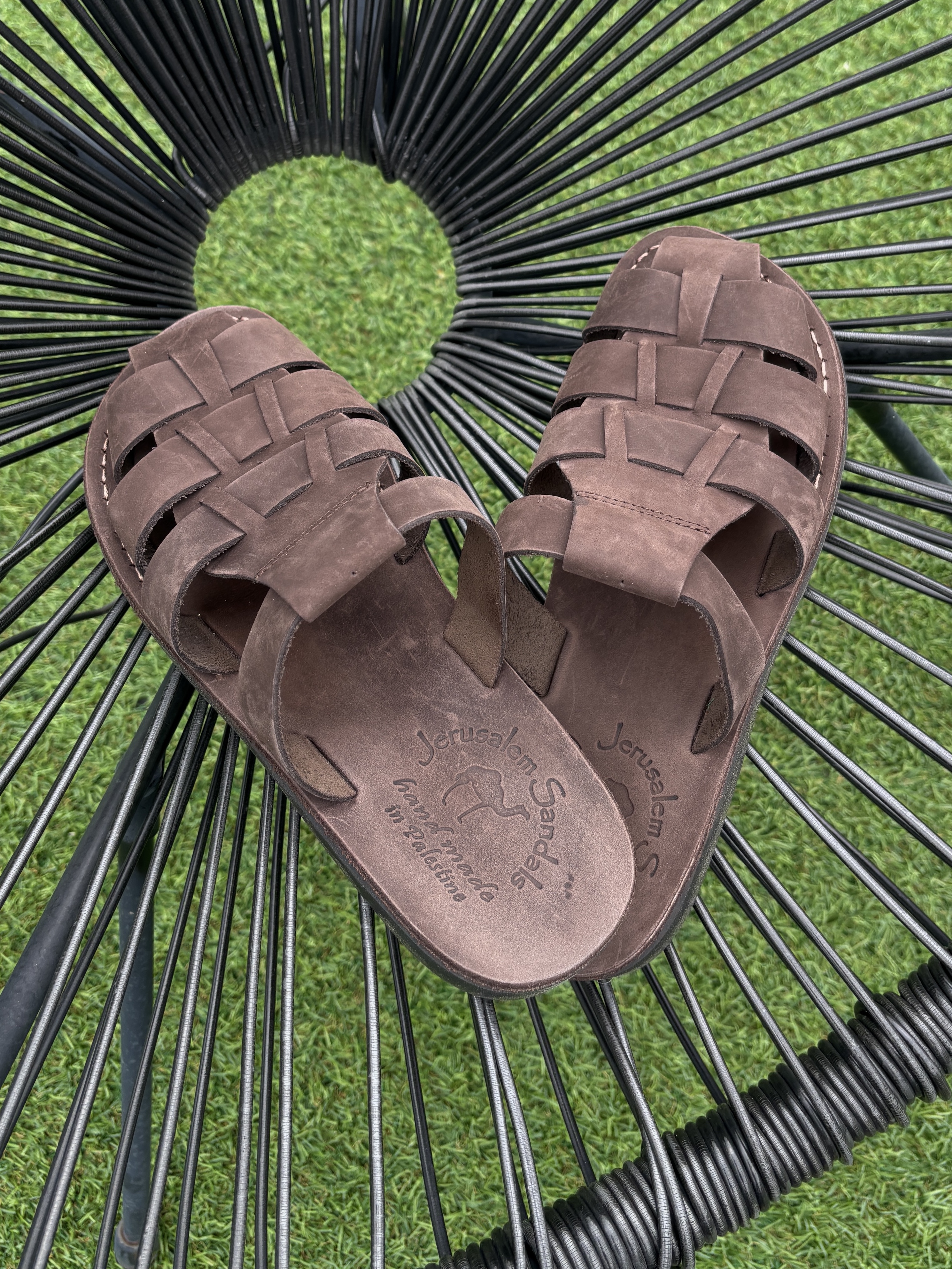 JERUSALEM SANDALS 1063NN Michael Slide Brown 착용 스타일 - 7