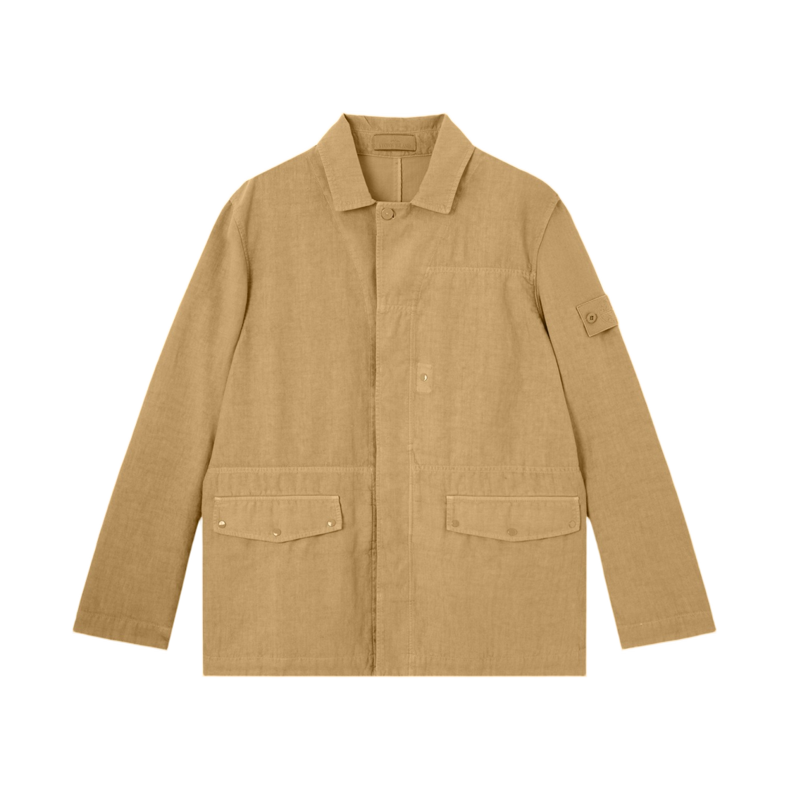 L1S15A1000-07S0F35-V0098 Stone Island A100007 Bonded Linen-TC_S.I. Ghost Coach Jacket with Anti-Drop Dark Beige - 26SS
