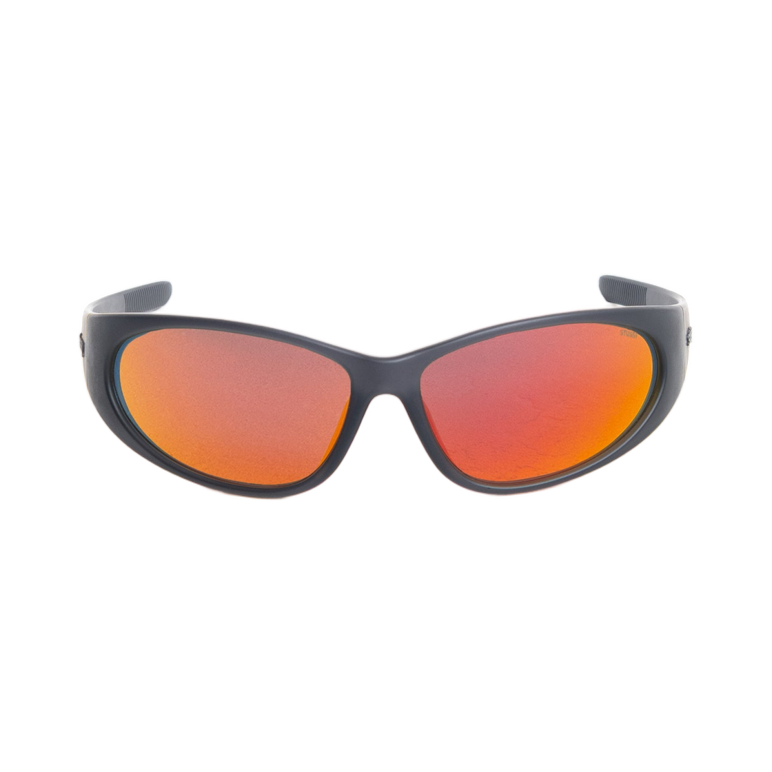 338449 Stussy Adrian Sunglasses Frost Black Orange Mirror Lens