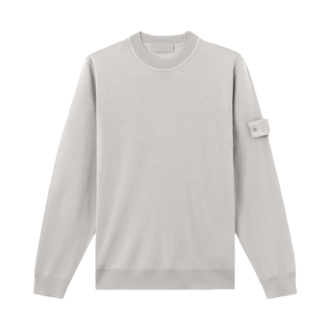 L1S1551000-74S00FC-V0064 Stone Island 5100074 Light Pure RWS Wool_S.I. Ghost Regular-Fit Crewneck Jumper with Ribbed Trims Dust Grey - 26SS