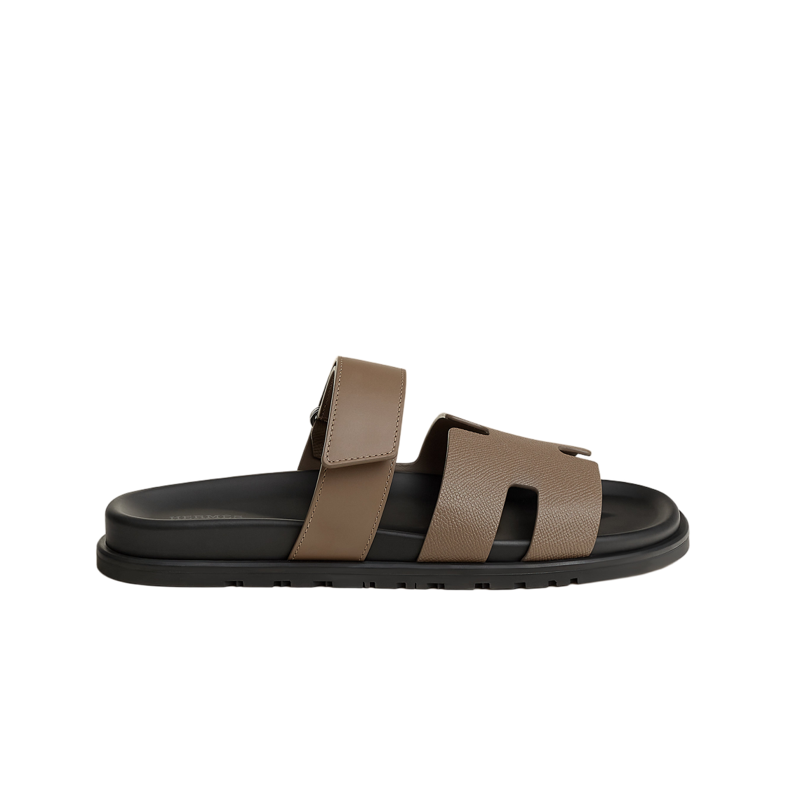 H252916ZHX3 Hermes Chypre Sandal Suede Goatskin Shearling & Etoupe