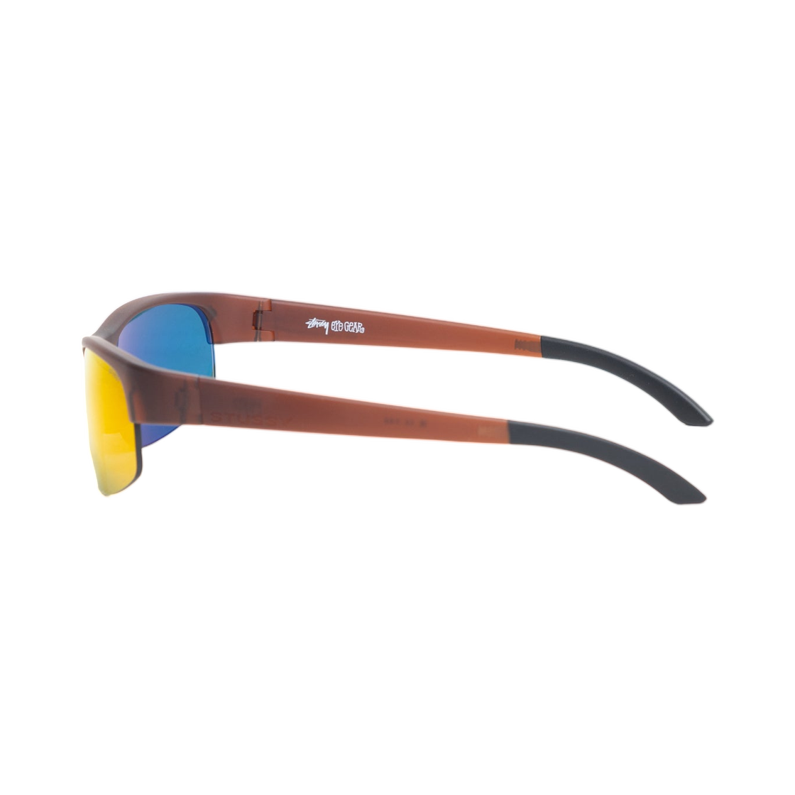 스투시 히로 선글라스 프로스트 브라운 레드 미러 렌즈(Stussy Hiro Sunglasses Frost Brown Red Mirror Lens) - 2