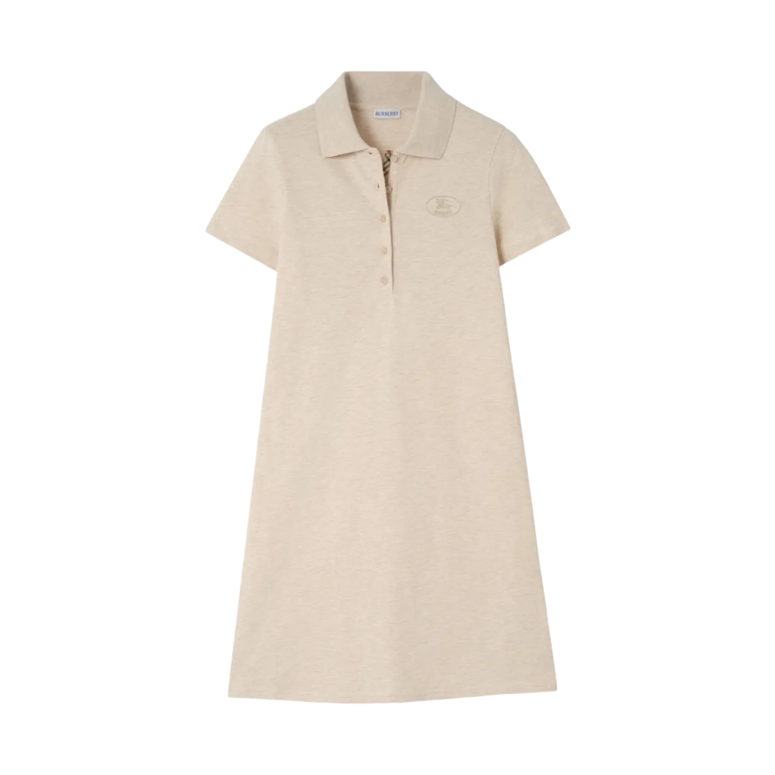 8120784 (W) Burberry Polo Shirt Dress Beige Melange