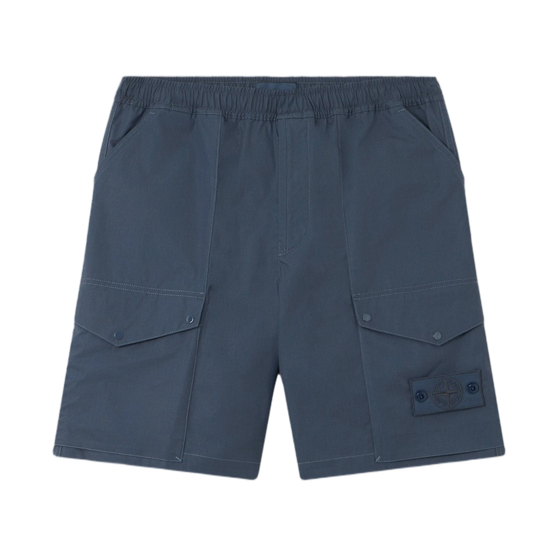 L1S15L1000-04S0F01-V002E Stone Island L100004 All-Weather Cotton Canvas_S.I. Ghost Windproof and Breathable Comfort-Fit Cargo Shorts Slate Blue - 26SS