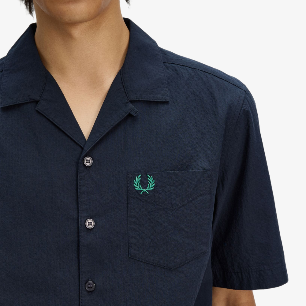프레드페리 시어서커 리비어 칼라 셔츠 네이비(Fred Perry Seersucker Revere Collar Shirt Navy) - 5