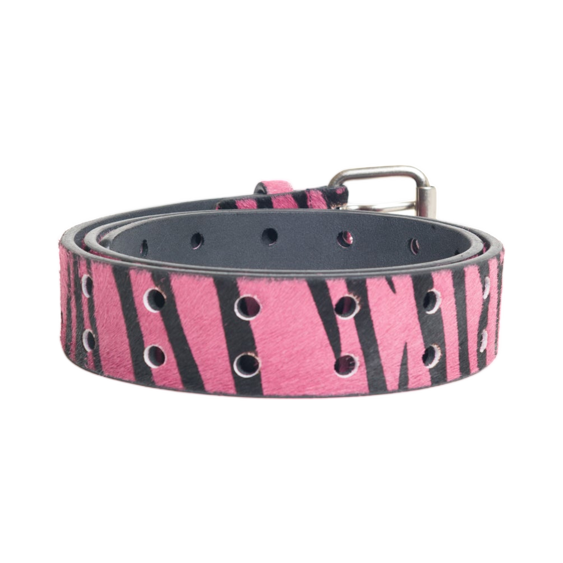 스투시 펀치 아웃 레더 벨트 핑크 헤어리 지브라 패턴(Stussy Punch Out Leather Belt Pink Hairy Zebra Pattern) - 2