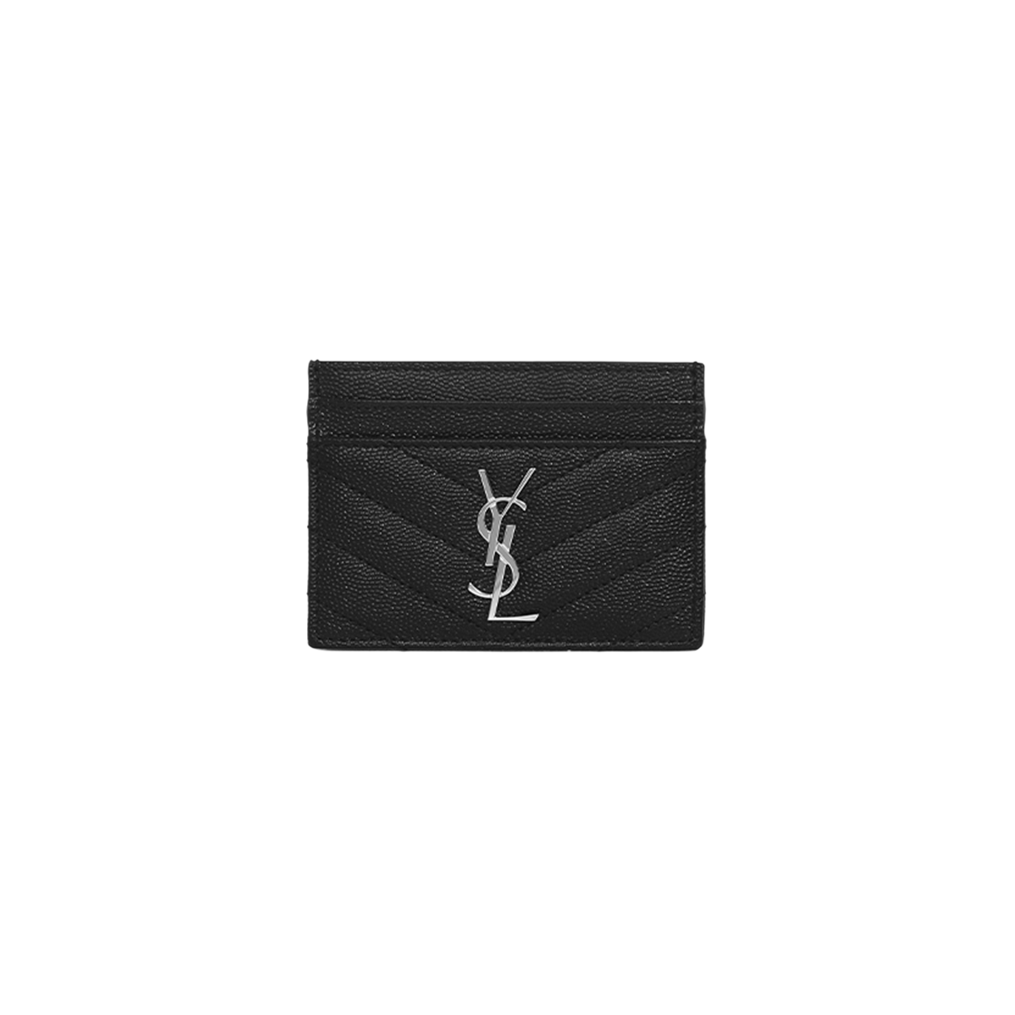 423291 BOW02 1000 [20% 쿠폰] Saint Laurent Cassandre Matelasse Card Case in Grain De Poudre Embossed Leather Black