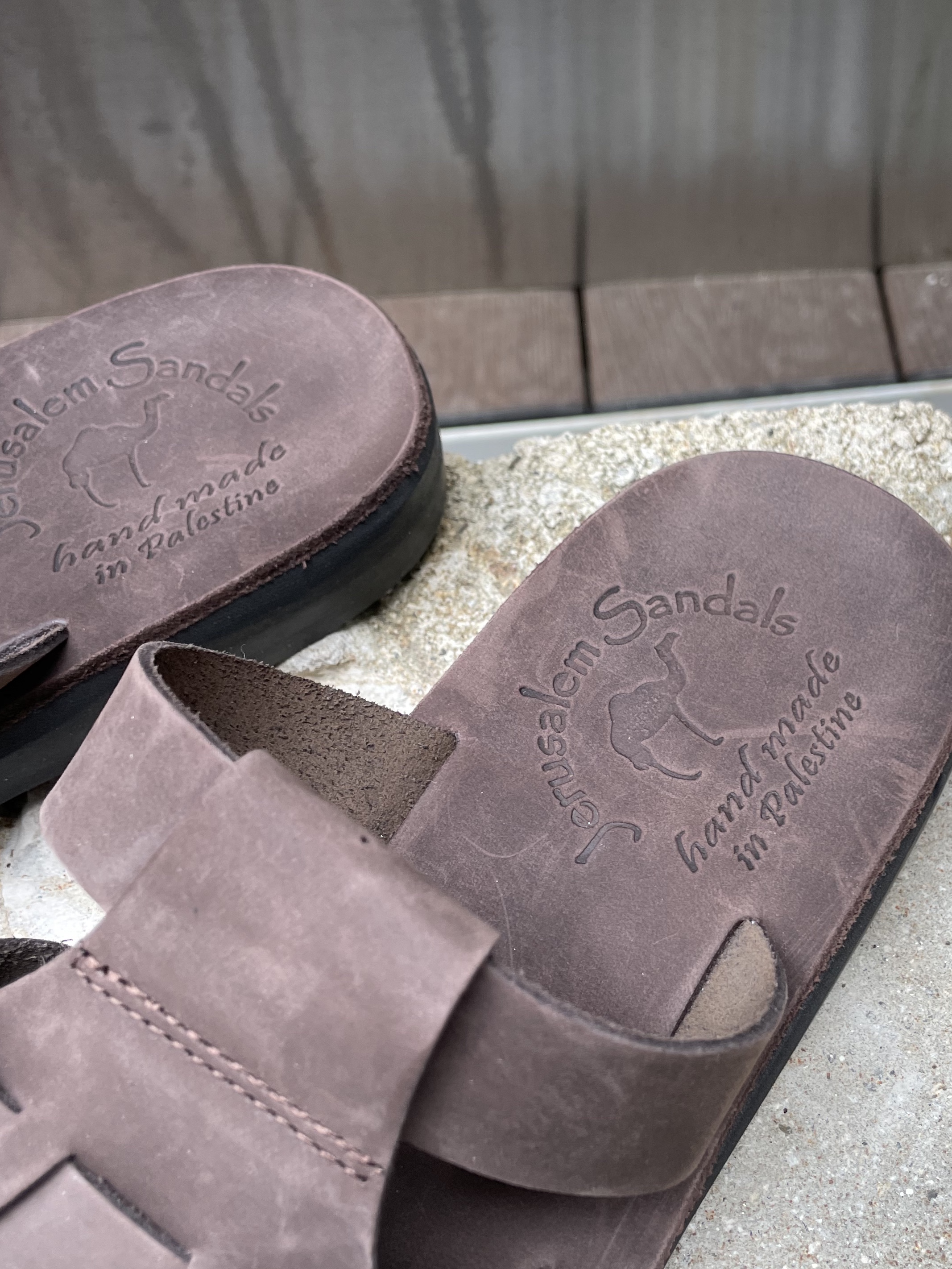 JERUSALEM SANDALS 1063NN Michael Slide Brown 착용 스타일 - 6