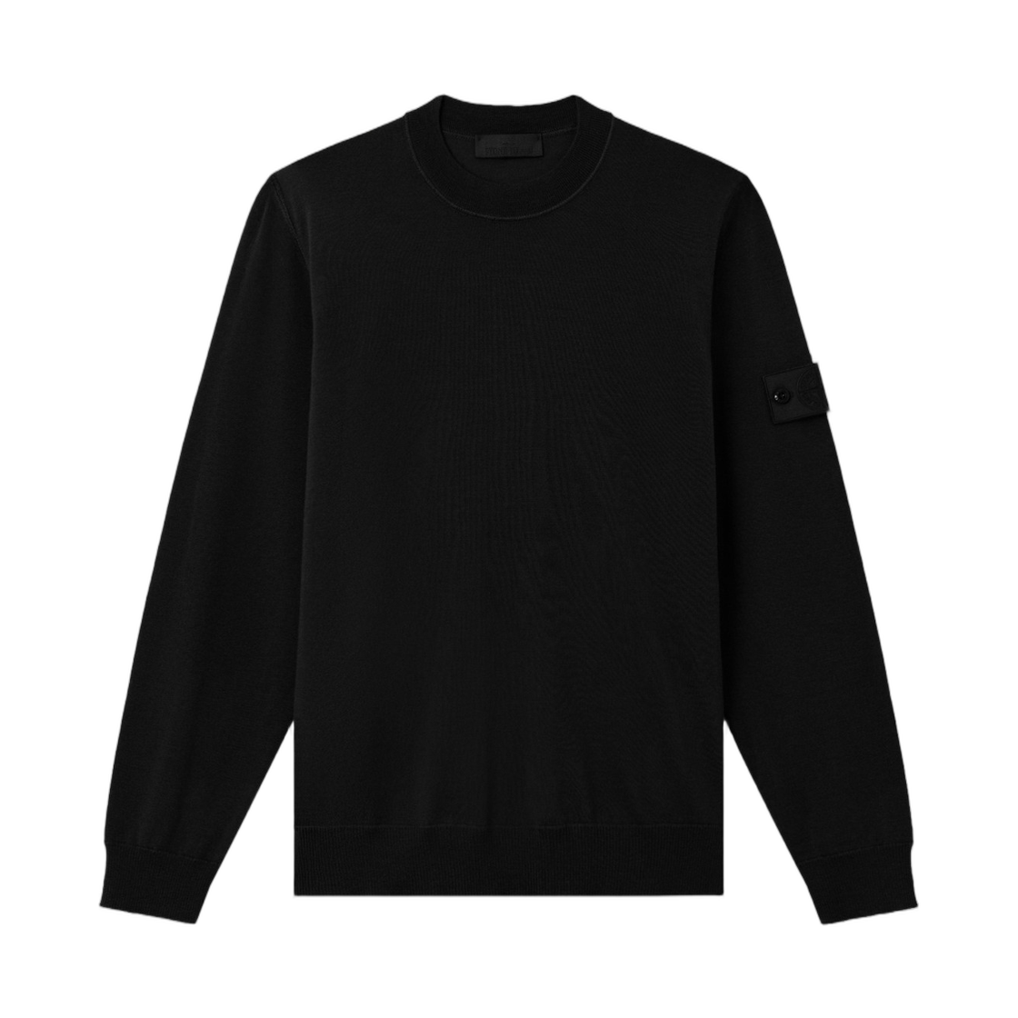 L1S1551000-74S00FC-V0029 Stone Island 5100074 Light Pure RWS Wool_S.I. Ghost Regular-Fit Crewneck Jumper with Ribbed Trims Black - 26SS