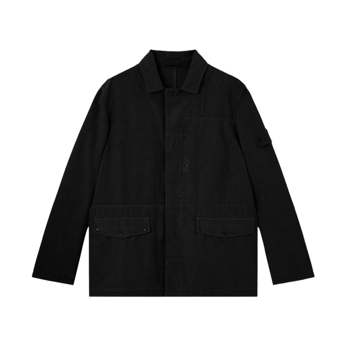 L1S15A1000-07S0F35-V0029 Stone Island A100007 Bonded Linen-TC_S.I. Ghost Coach Jacket with Anti-Drop Black - 26SS