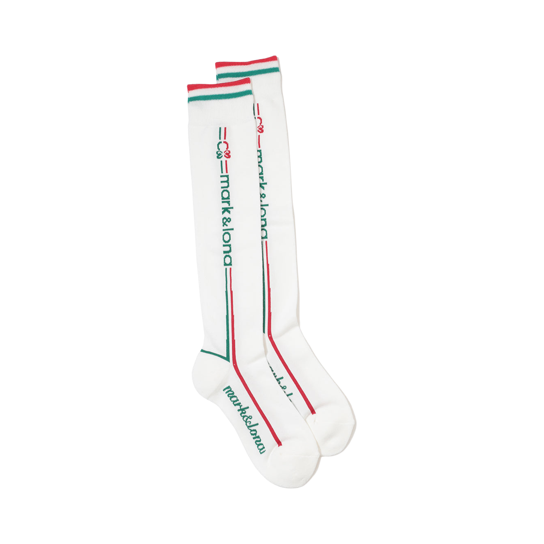 MLF-6A-FS32 (W) Mark & Lona ELMT Sport Line Over Knee Socks White
