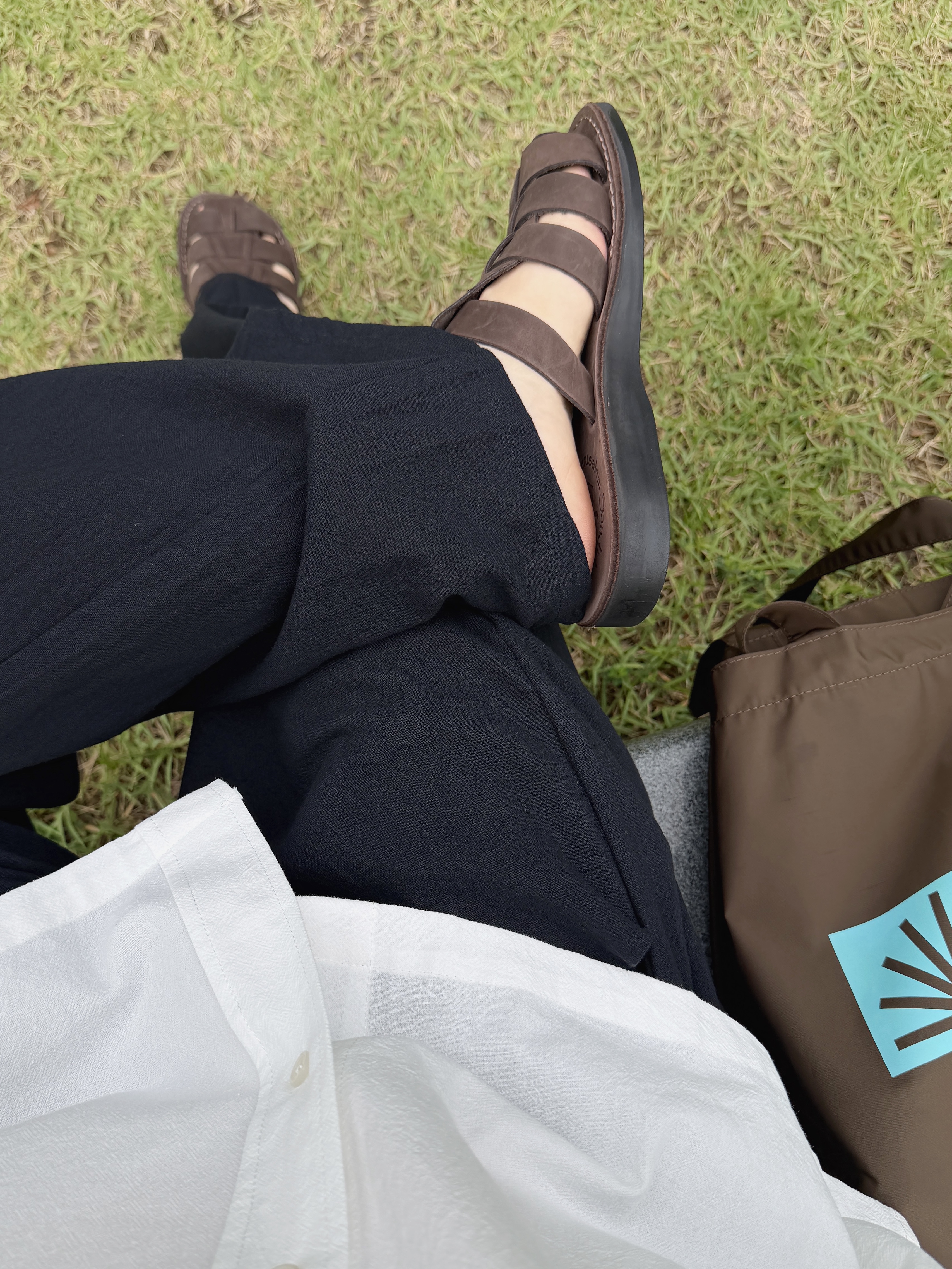 JERUSALEM SANDALS 1063NN Michael Slide Brown 착용 스타일 - 7