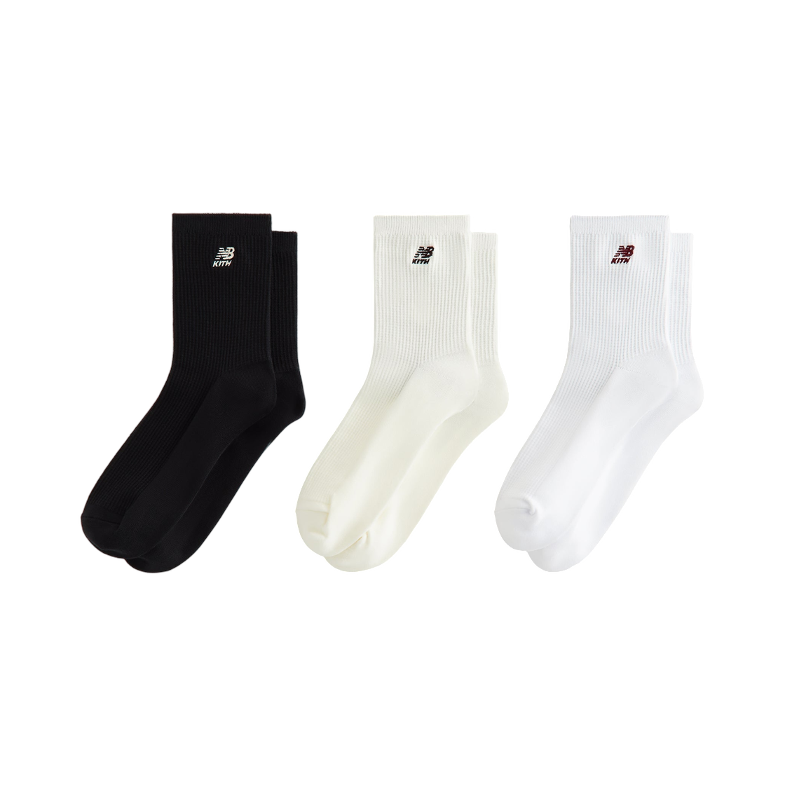 키스 x 뉴발란스 미드 크루 와플 니트 크루 삭스 멀티 (3개입)(Kith x New Balance Mid Crew Waffle Knit Crew Socks Multi (3 Pack))