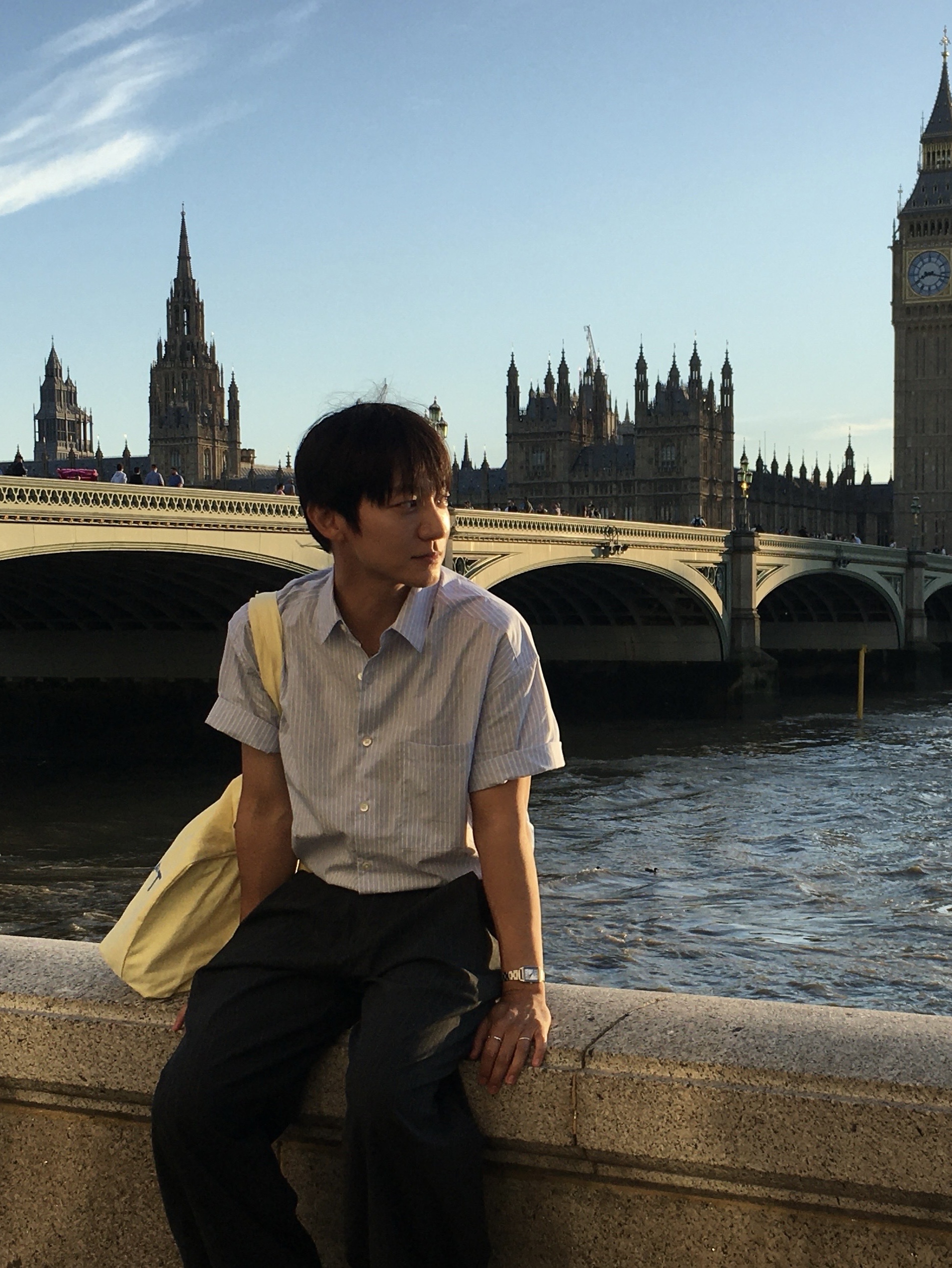 noun Daily Shirts Stripe Blue, noun Easeful Tote Bag Lemon 착용 스타일 - 6