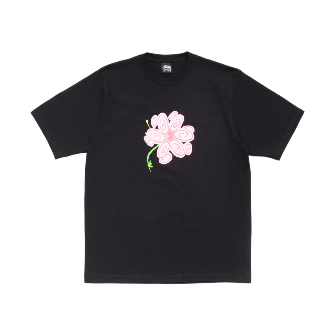 스투시 S 플라워 티셔츠 블랙(Stussy S Flower T-Shirt Black) - 1