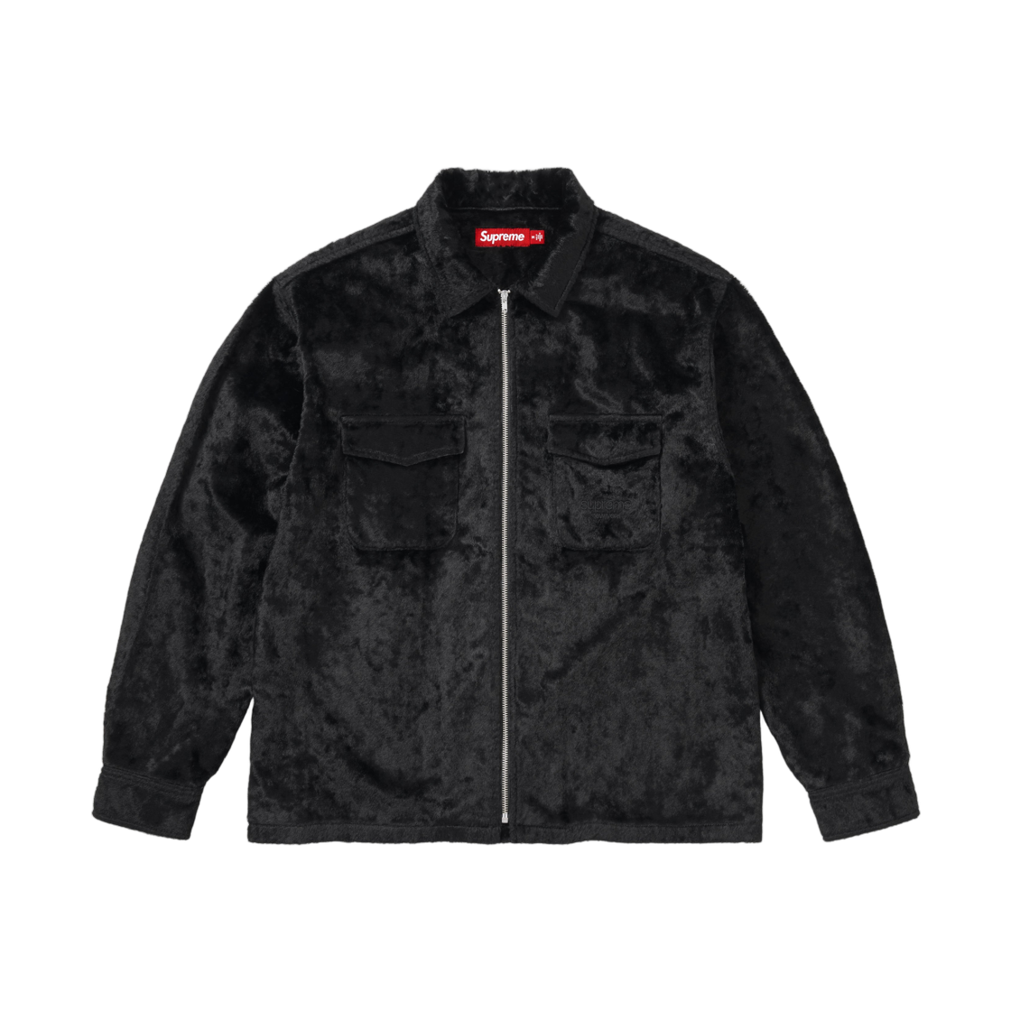- Supreme Faux Fur Zip Up Shirt Black - 26SS