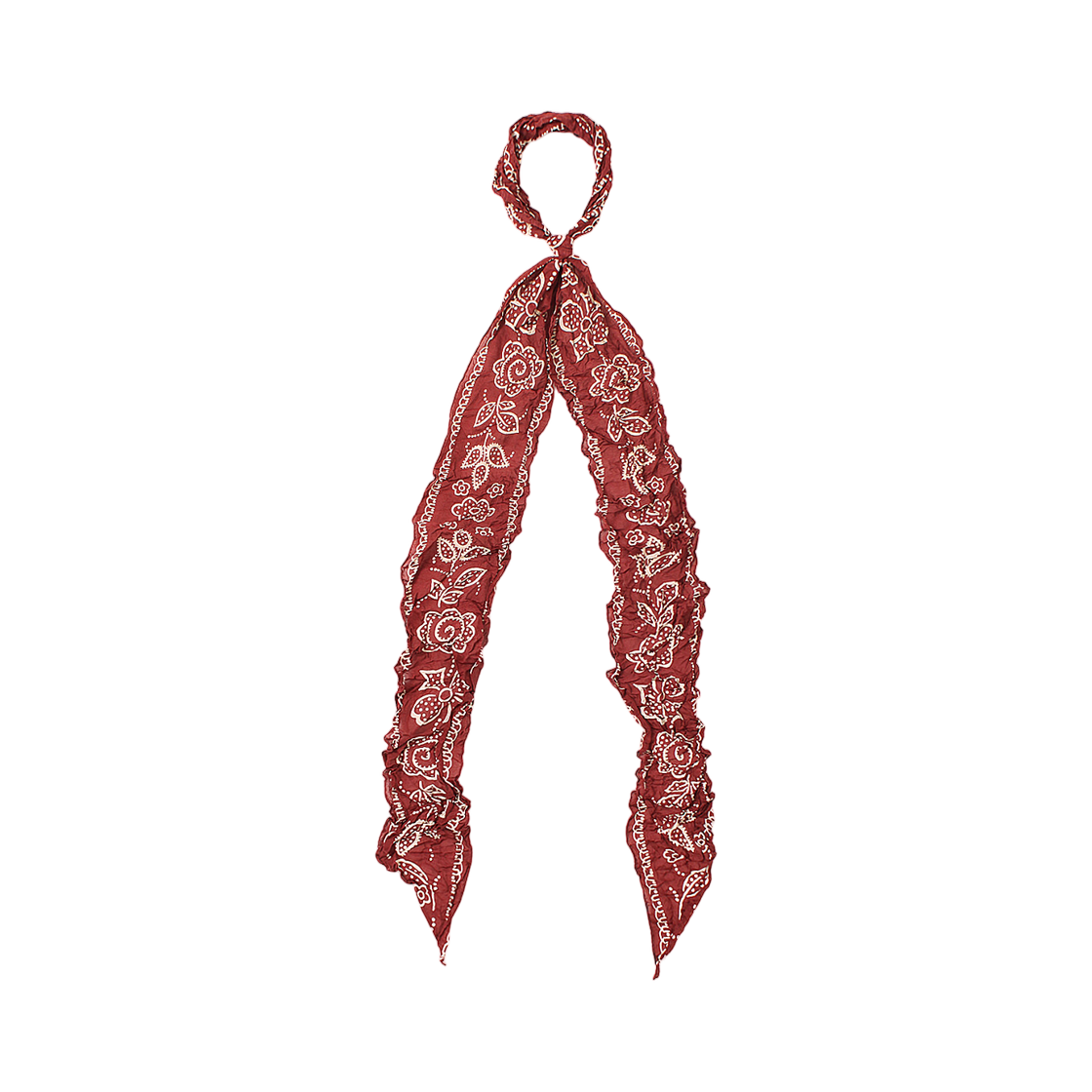 K2604XM525 Kapital Washed Silk Moga Scarf Escargot Flower Red