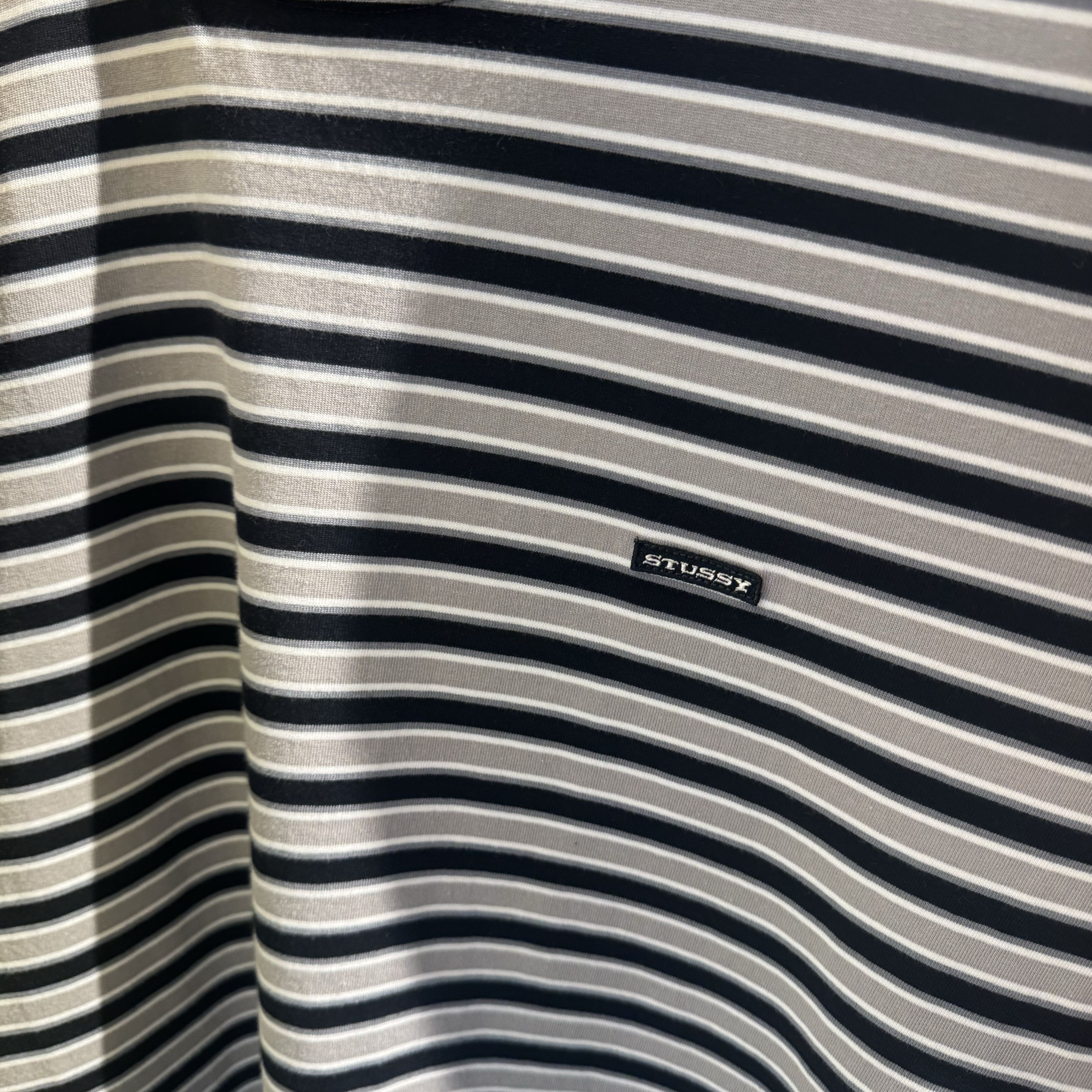 Stussy Beach Stripe T-Shirt Black 착용 스타일