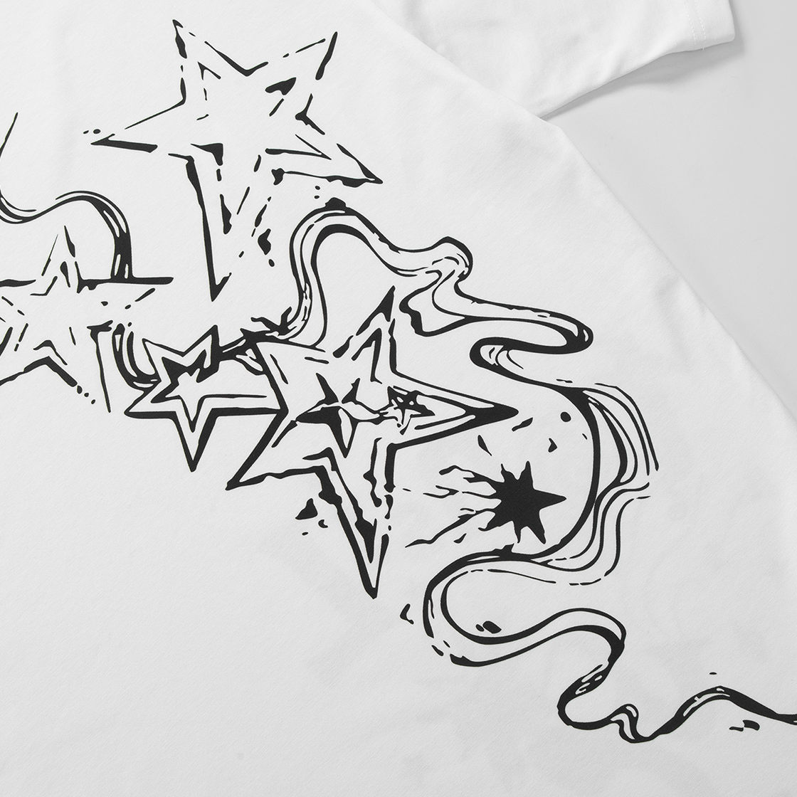 톤슬 스타즈 그래픽 반팔 티셔츠(TONSIL Stars Graphic Half-Sleeve T-Shirt) - 4