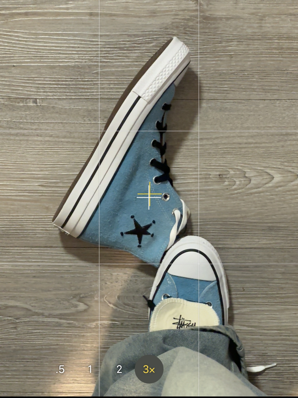 Converse x Stussy Chuck 70 Hi Sky Blue 착용 스타일 - 2