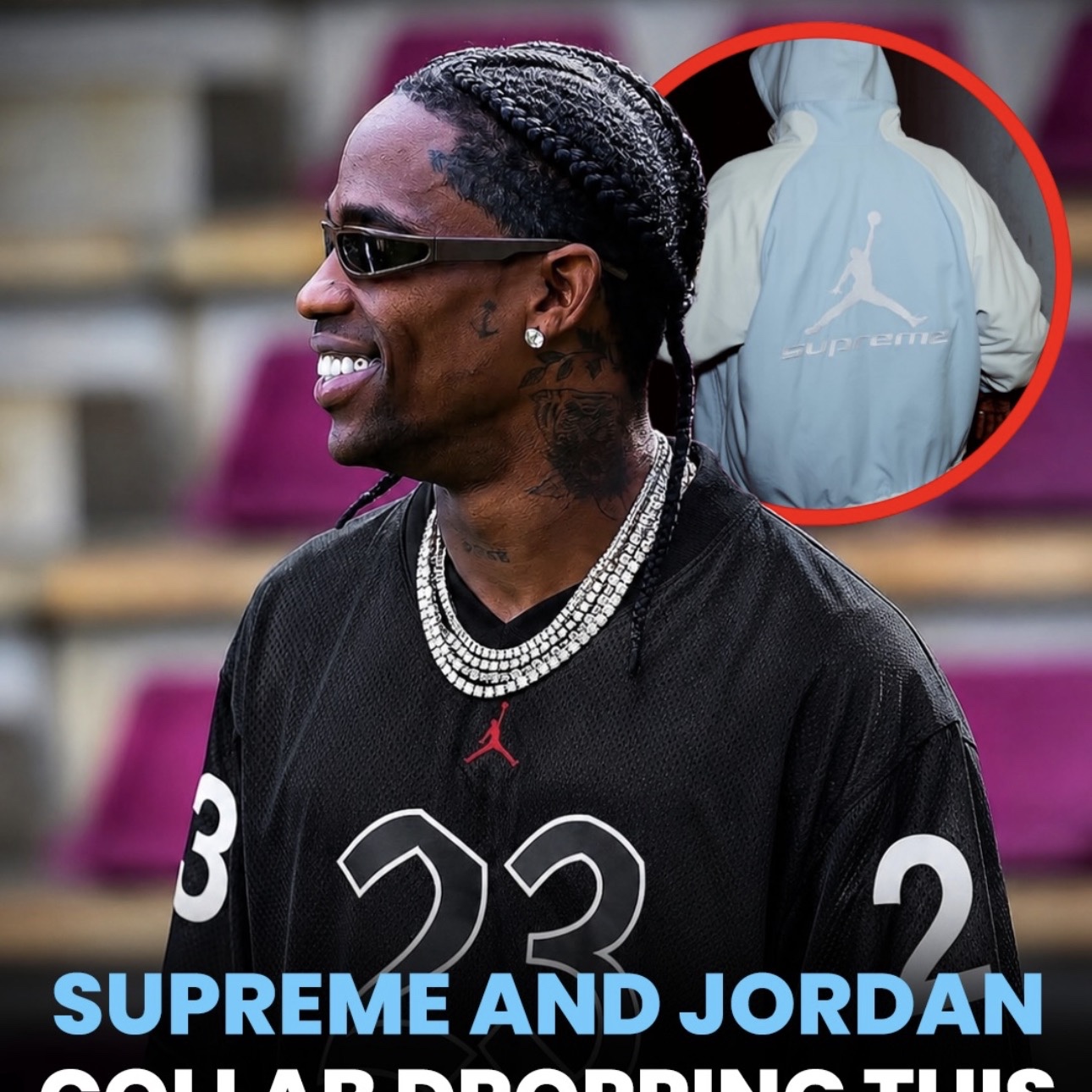 Supreme x Jordan Warm Up Jersey Black - 26SS 착용 스타일 - 3