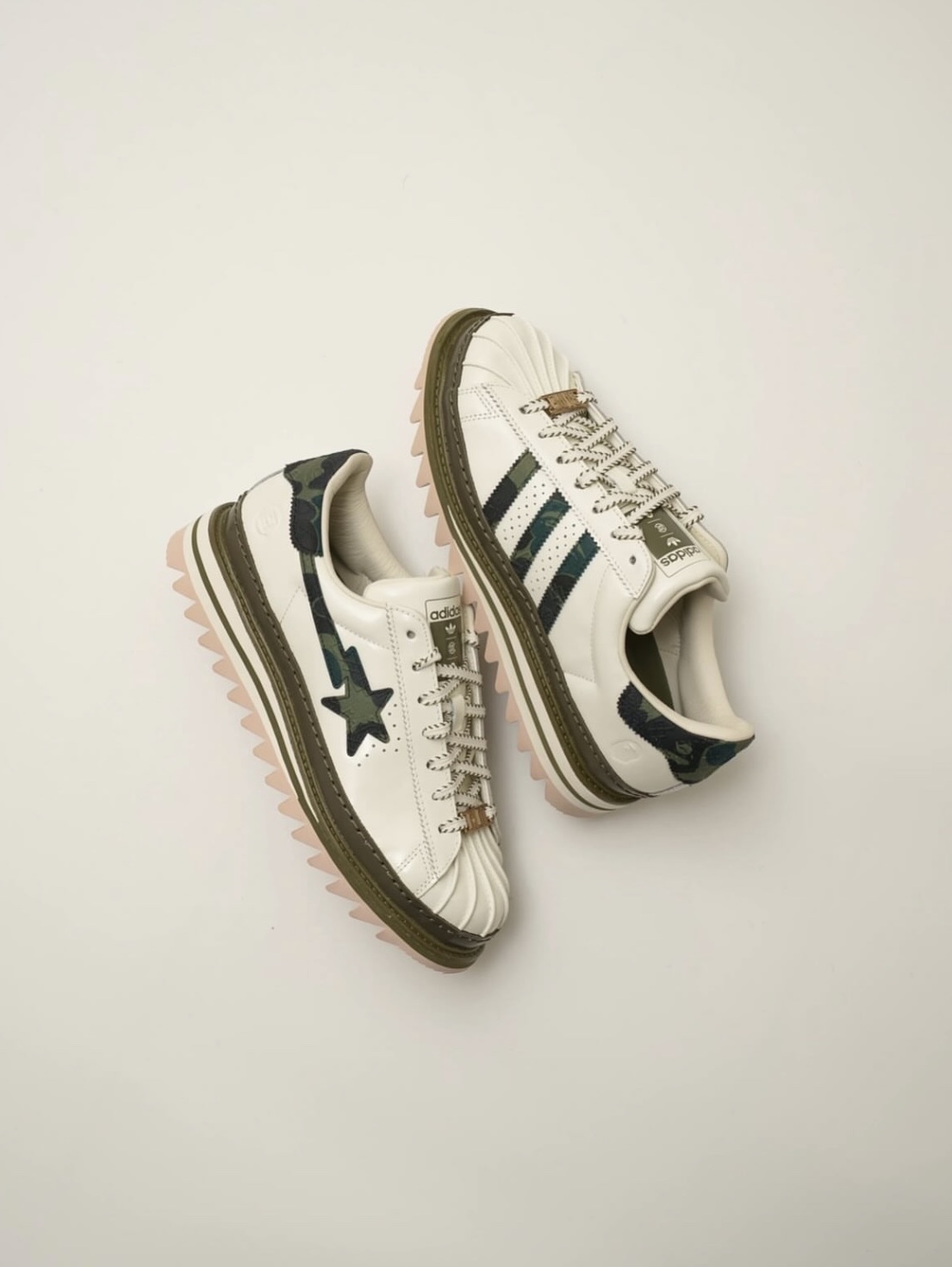 Adidas x BAPE x Edison Chen Clot Superstar Off White Branch 착용 스타일 - 2