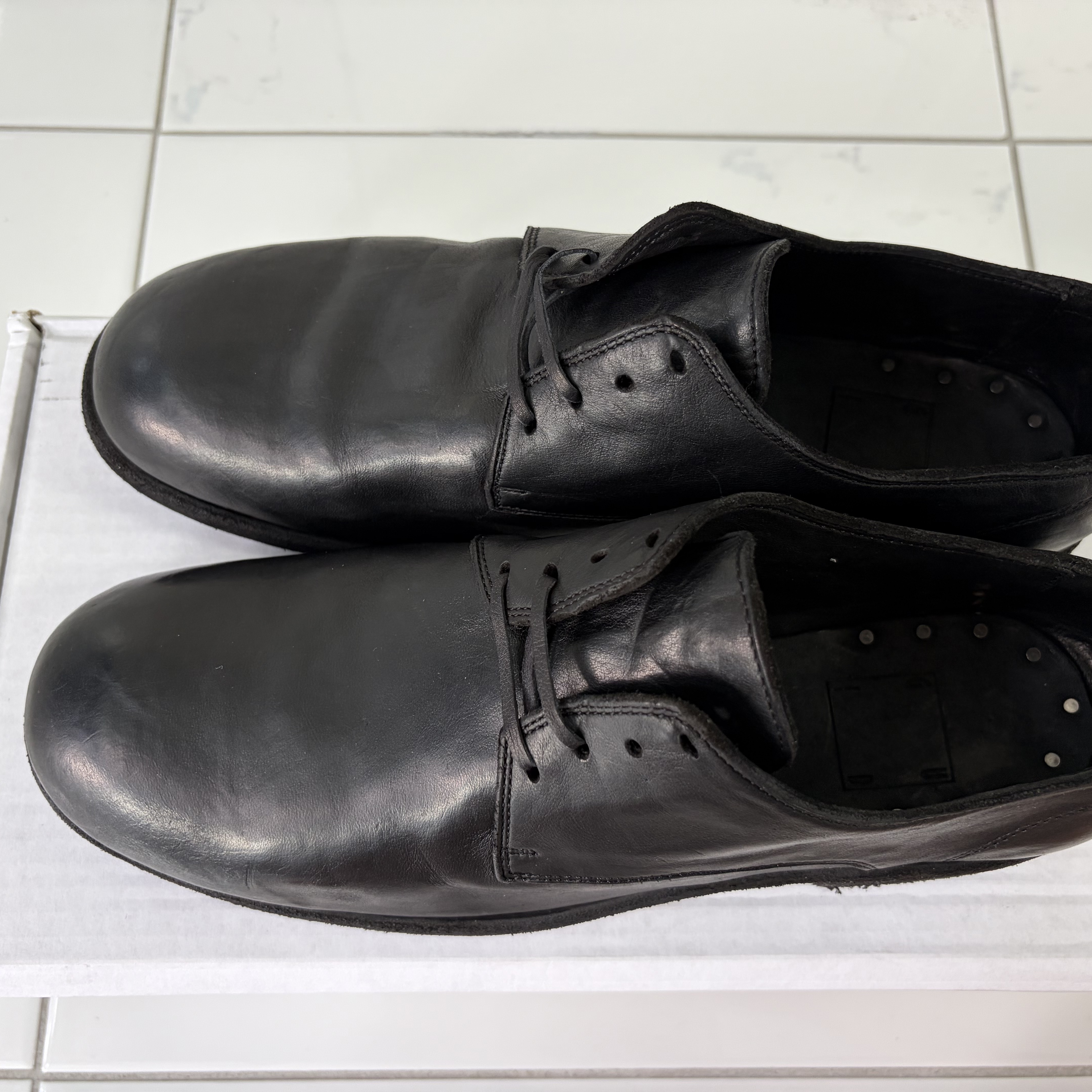 Guidi 992X Horse Full Grain Leather Derby Black 착용 스타일