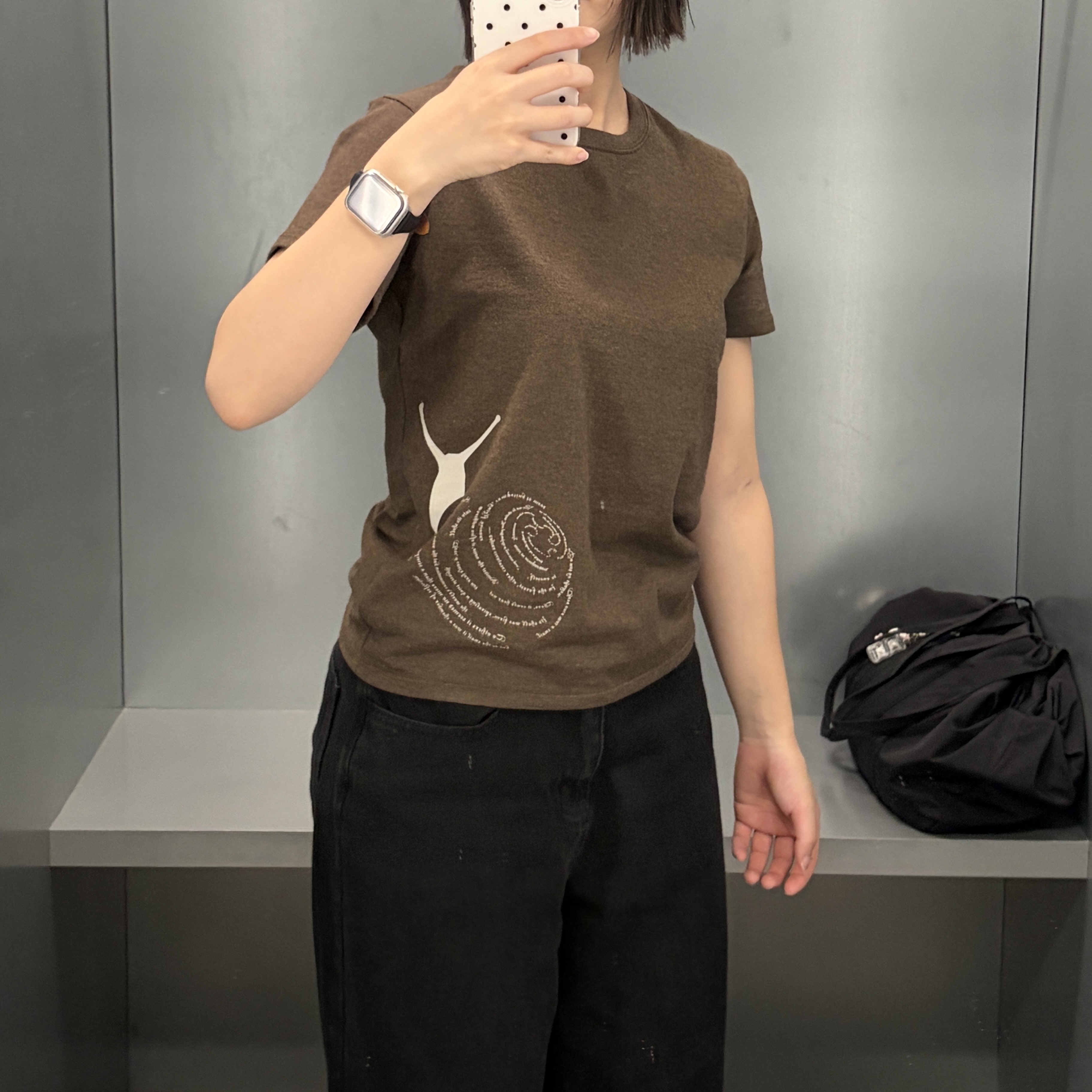Sansan Gear Snail T-Shirt Melange Brown_0 착용 스타일 - 1