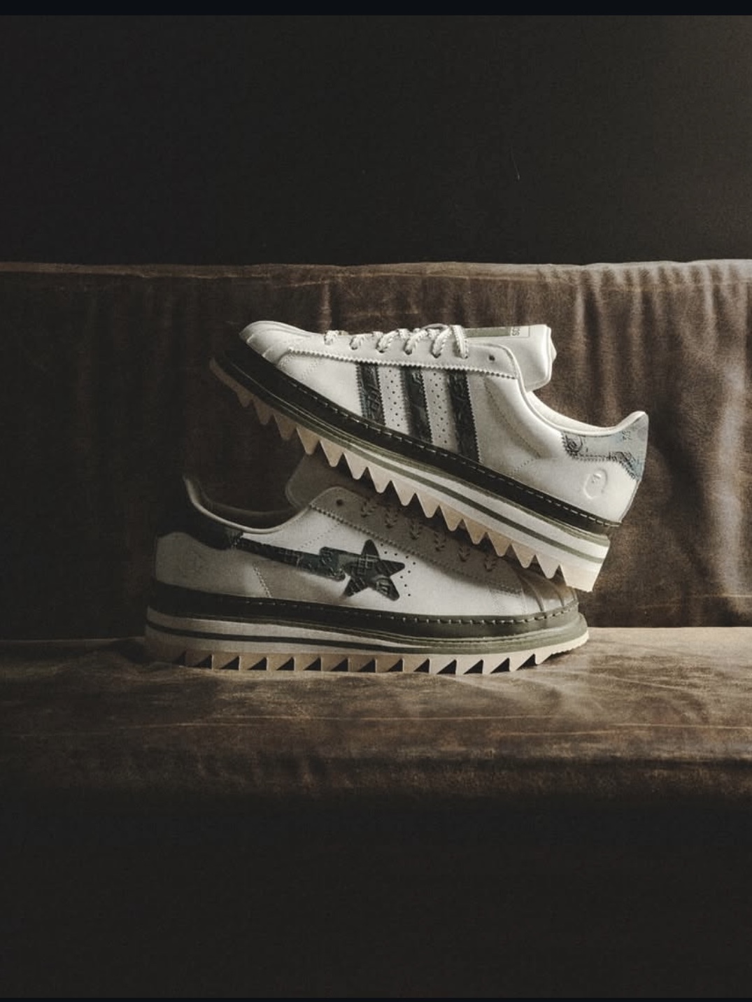 Adidas x BAPE x Edison Chen Clot Superstar Off White Branch 착용 스타일 - 6
