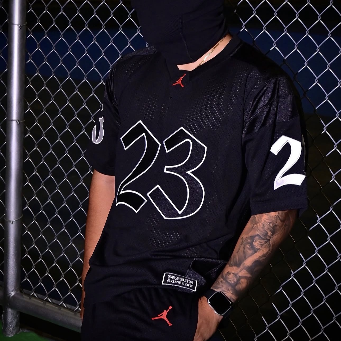 Supreme x Jordan Warm Up Jersey Black - 26SS 착용 스타일 - 6