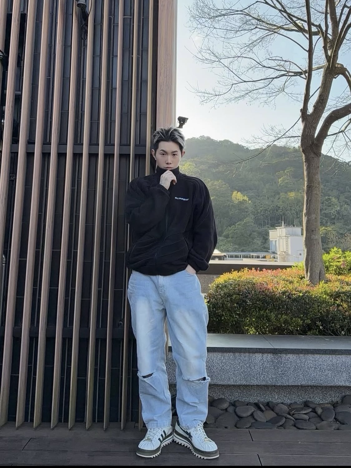 Adidas x BAPE x Edison Chen Clot Superstar Off White Branch 착용 스타일 - 1