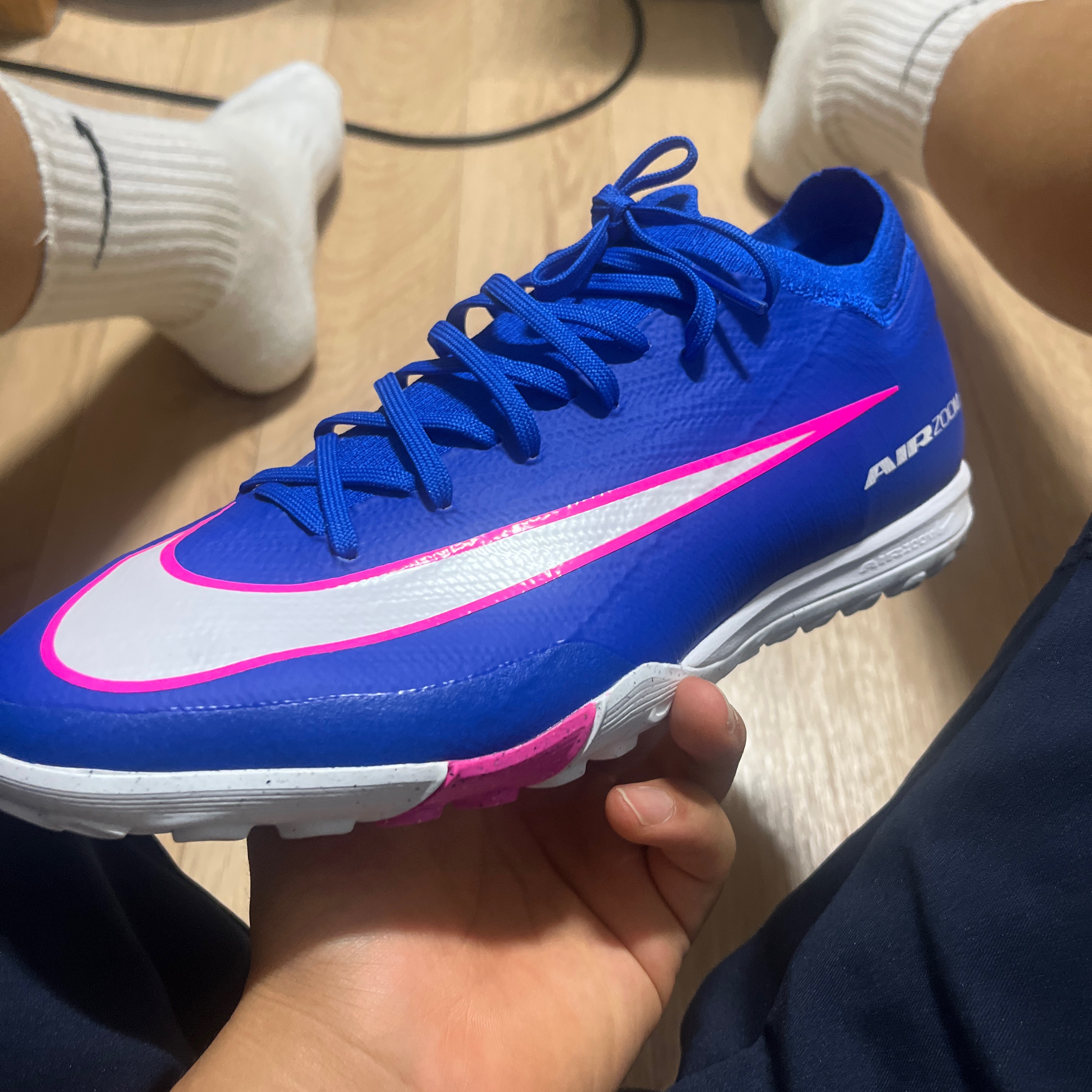 Nike Zoom Mercurial Vapor 16 Pro TF Racer Blue White 착용 스타일