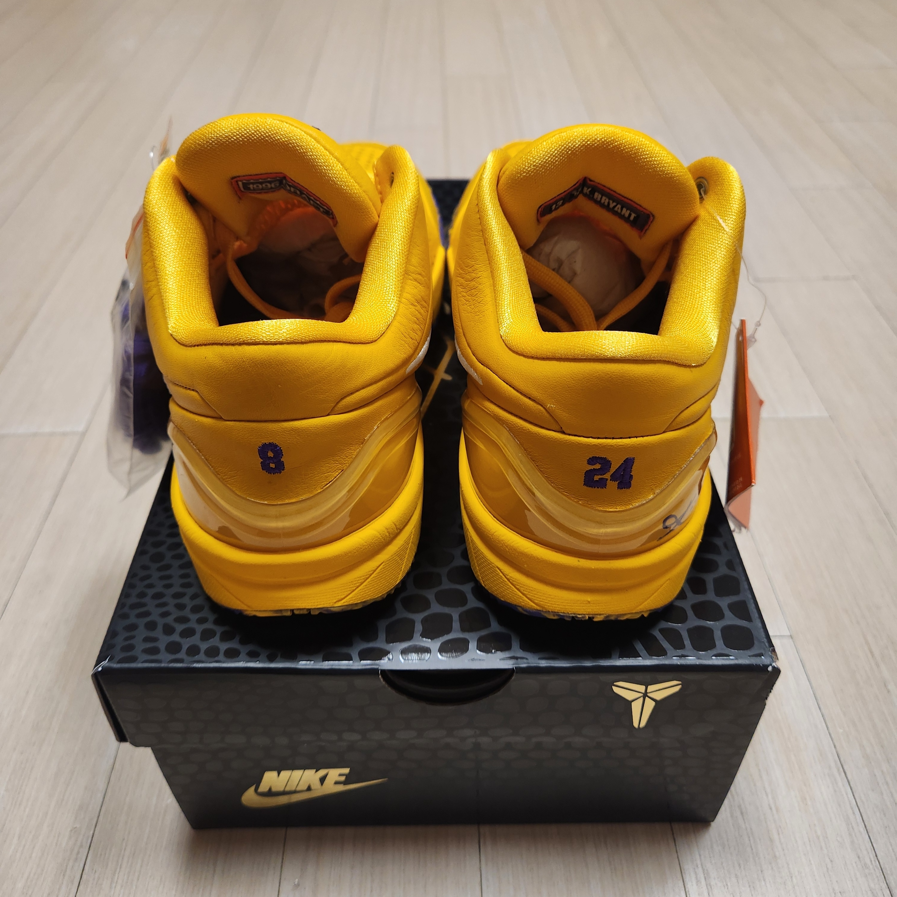 (GS) Nike Kobe 4 Draft Pack University Gold and Fierce Purple 착용 스타일 - 4