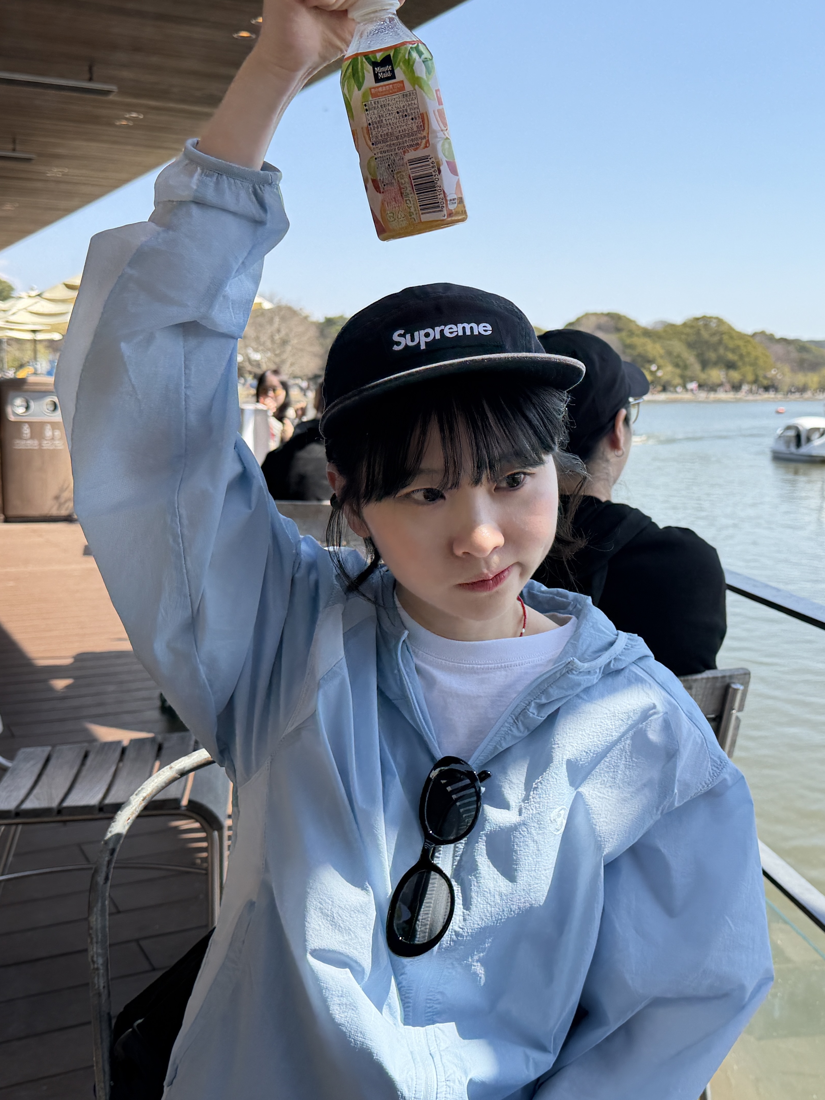 Sansan Gear Paneled Jacket Sky Blue - 25SS, Supreme Washed Chino Twill Camp Cap Black 착용 스타일 - 3