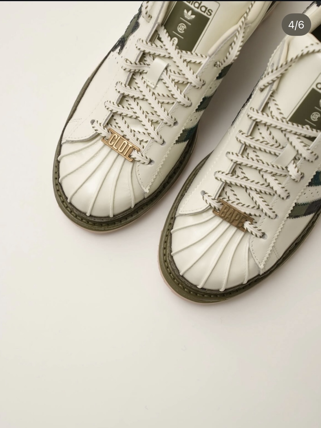 Adidas x BAPE x Edison Chen Clot Superstar Off White Branch 착용 스타일 - 4