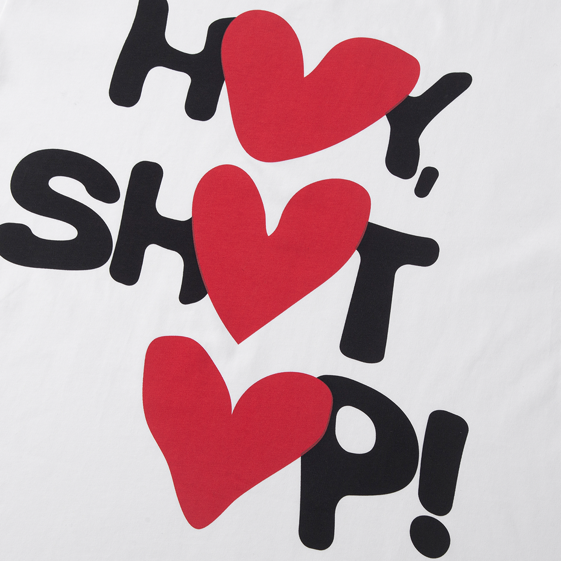 톤슬 헤이 셧업! 그래픽 반팔 티셔츠(TONSIL Hey Shut Up! Heart Graphic Half-Sleeve T-Shirt) - 4