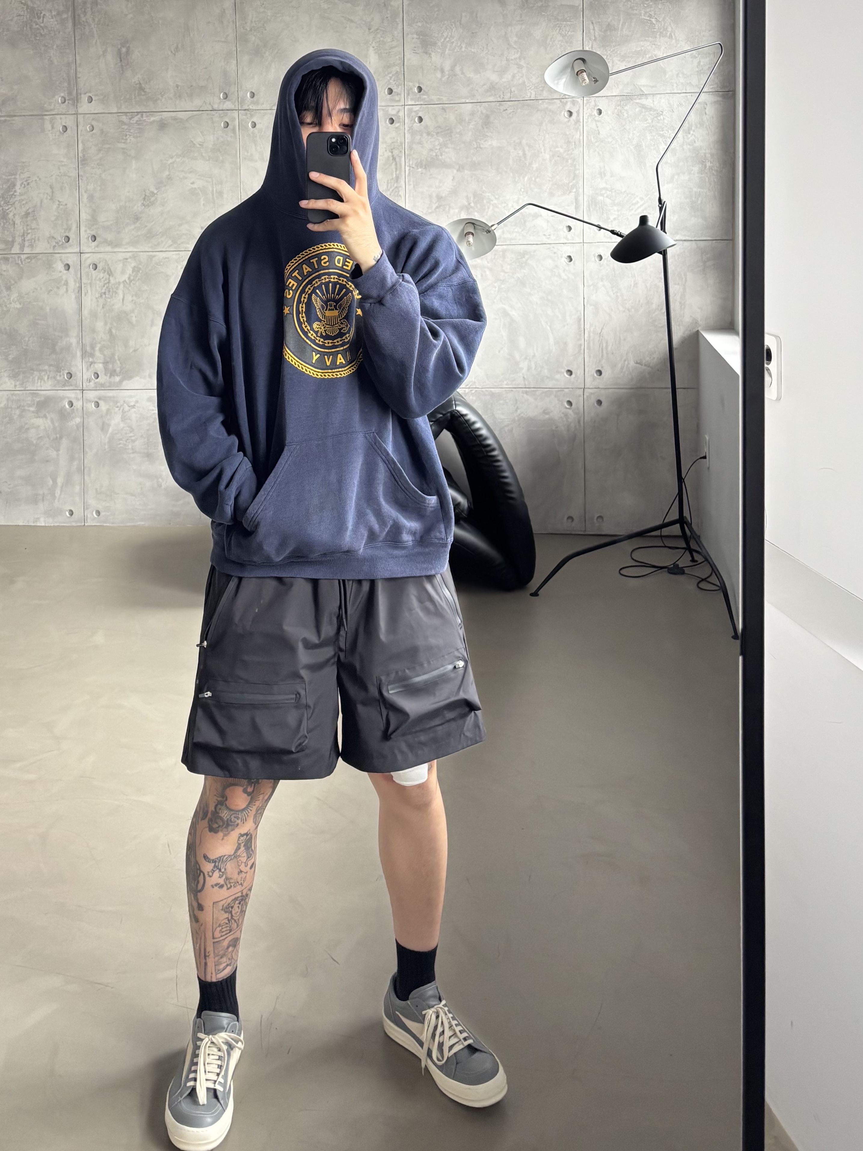 Rick Owens Vintage Sneakers Black Milk White, Rick Owens Vintage Sneaks Black Milk 착용 스타일 - 3