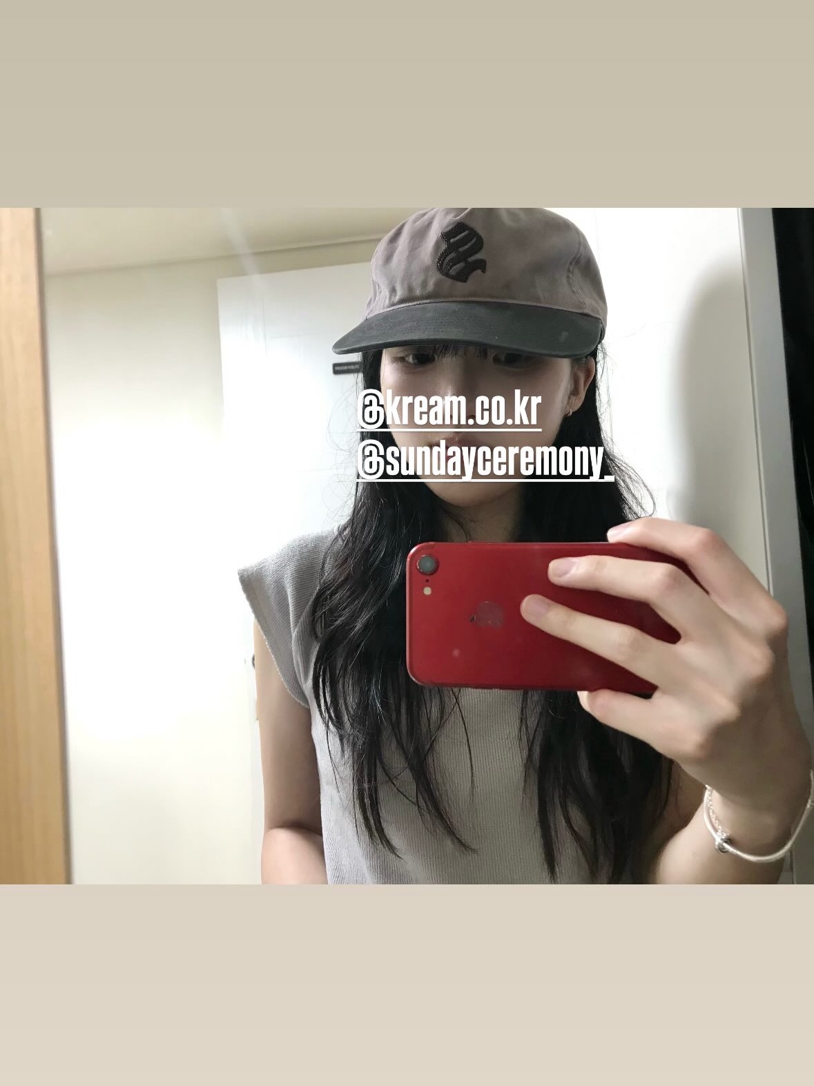 Sunday Ceremony Sy Classic Vintage Logo Cap - Lavender Grey 착용 스타일 - 5