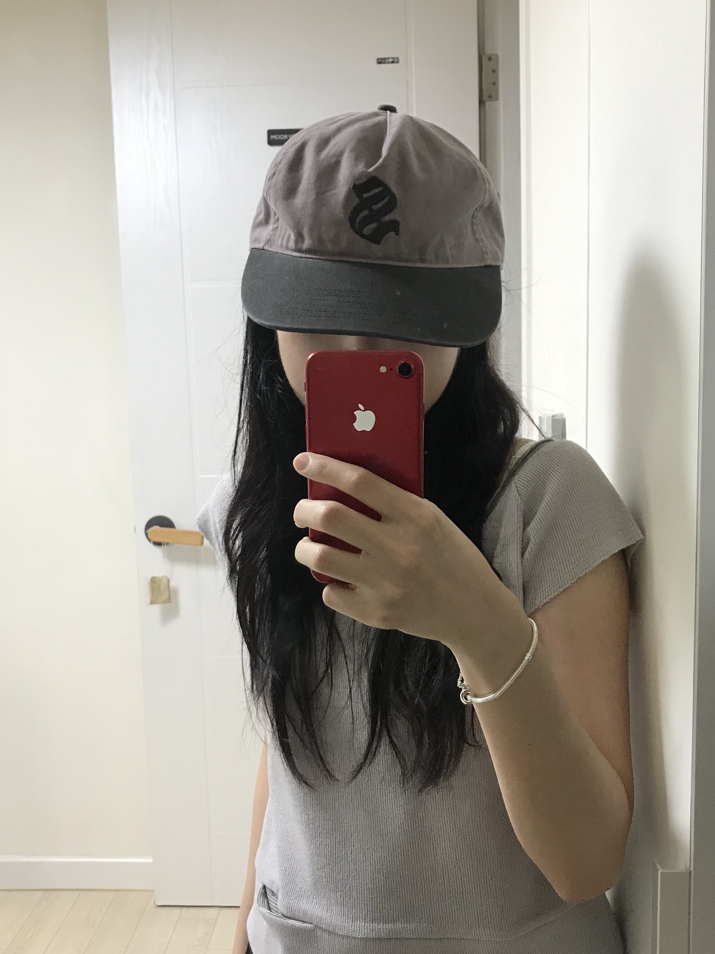 Sunday Ceremony Sy Classic Vintage Logo Cap - Lavender Grey 착용 스타일 - 1