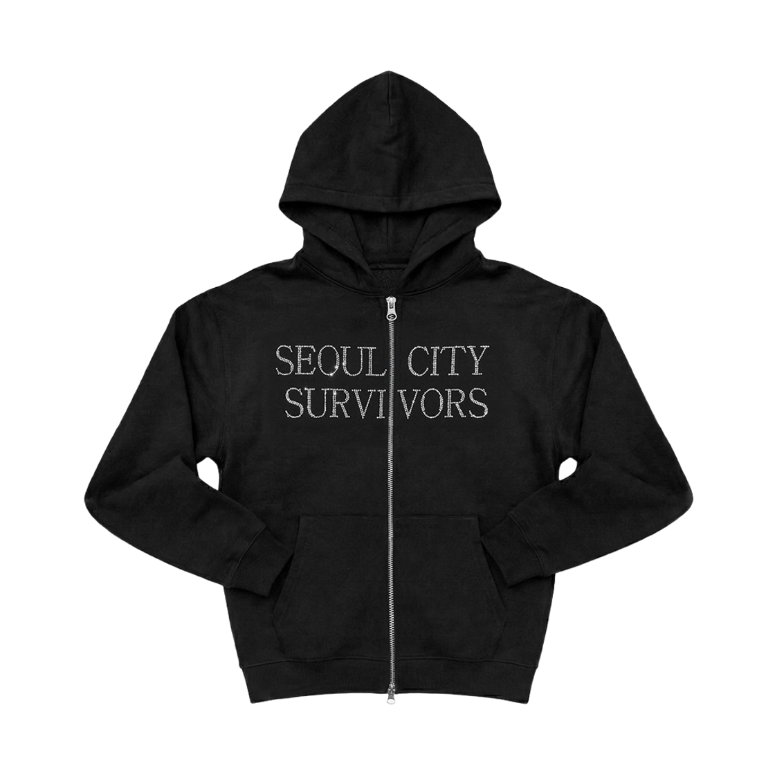 보르하트 서울 시티 서바이버즈 후디 집업 블랙(BORHEART Seoul City Survivors Hoodie Zip-Up Black) - 1