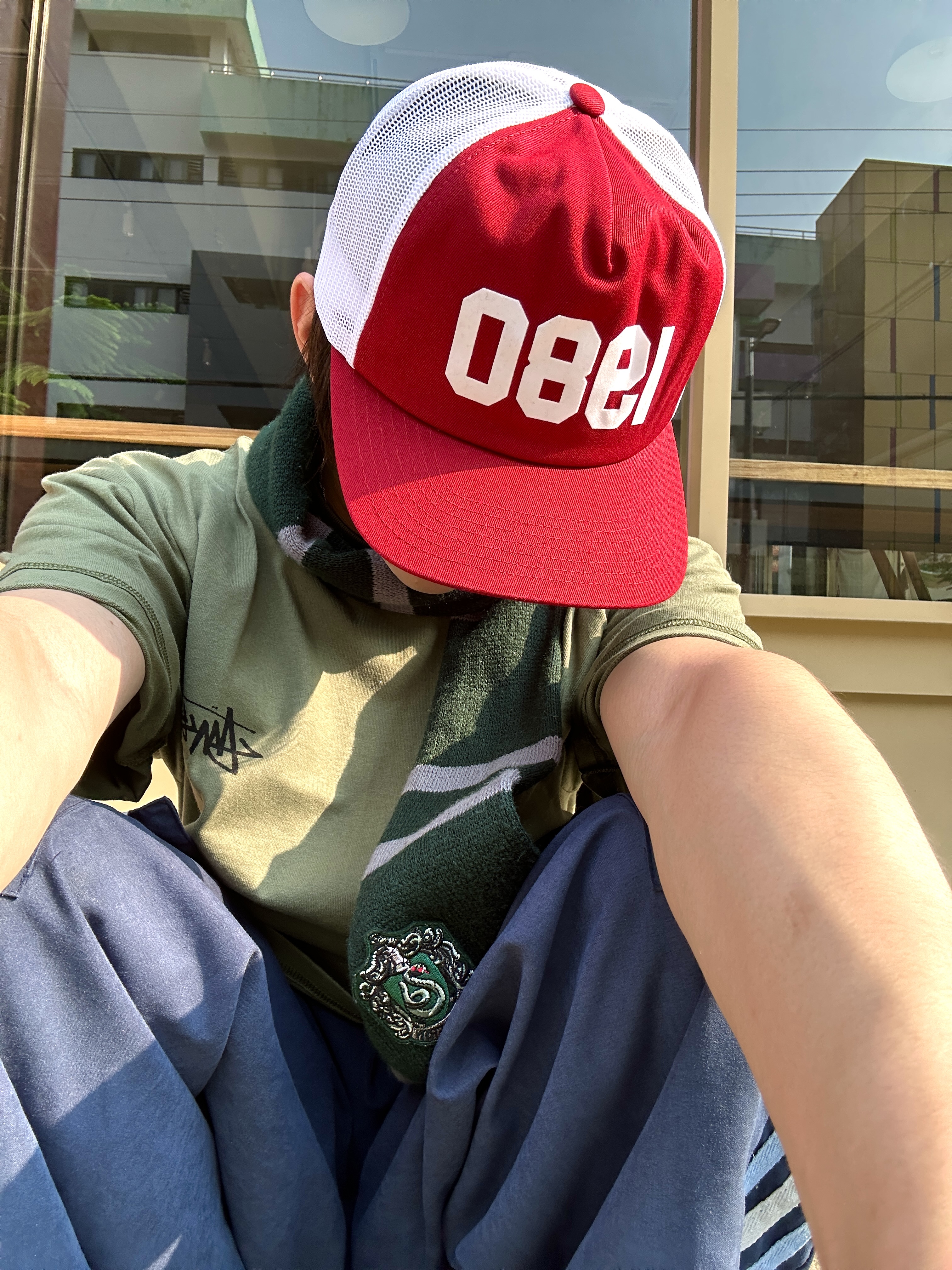 Stussy Trucker 1980 Snapback Garnet, Stussy Stock Dog T-Shirt Olive 착용 스타일 - 4