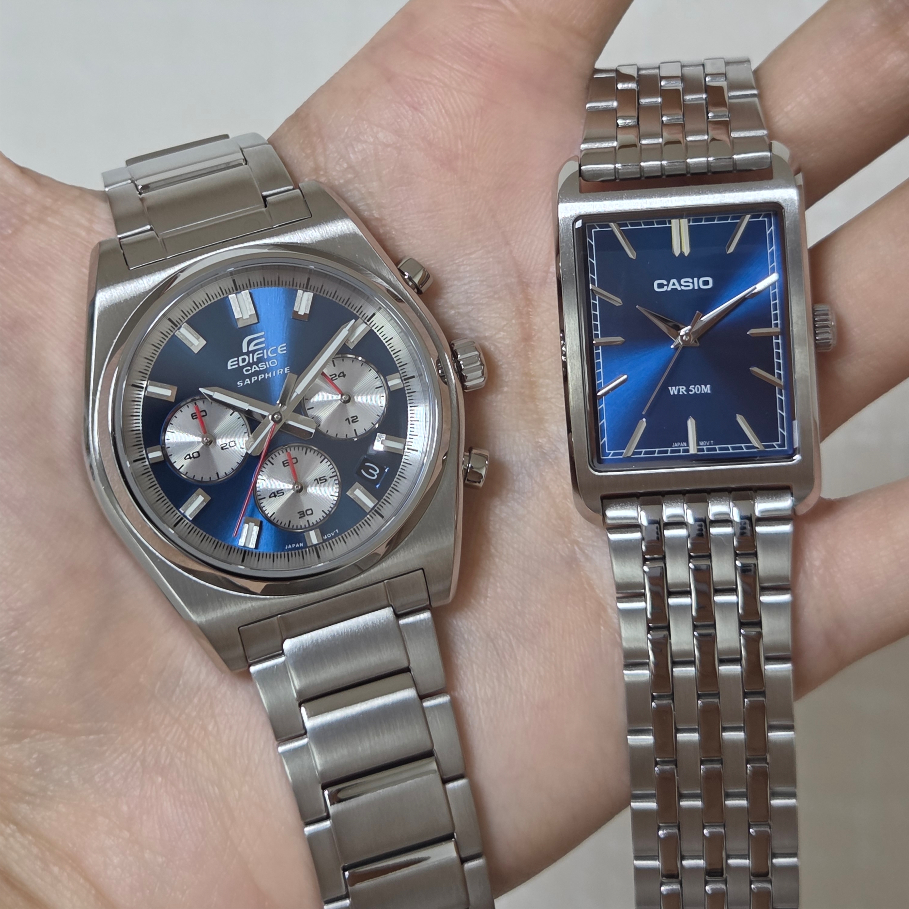 Casio MTP-B215D-2AV Blue, Casio EFB-730D-2AV 착용 스타일 - 2