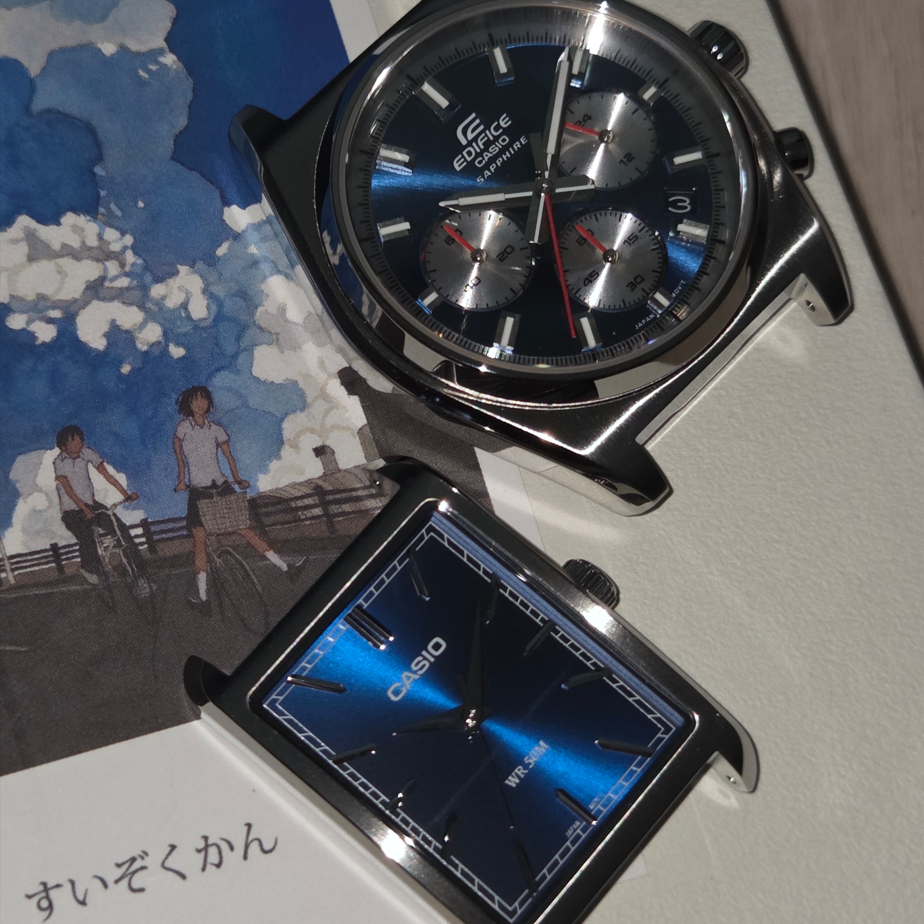 Casio MTP-B215D-2AV Blue, Casio EFB-730D-2AV 착용 스타일 - 5