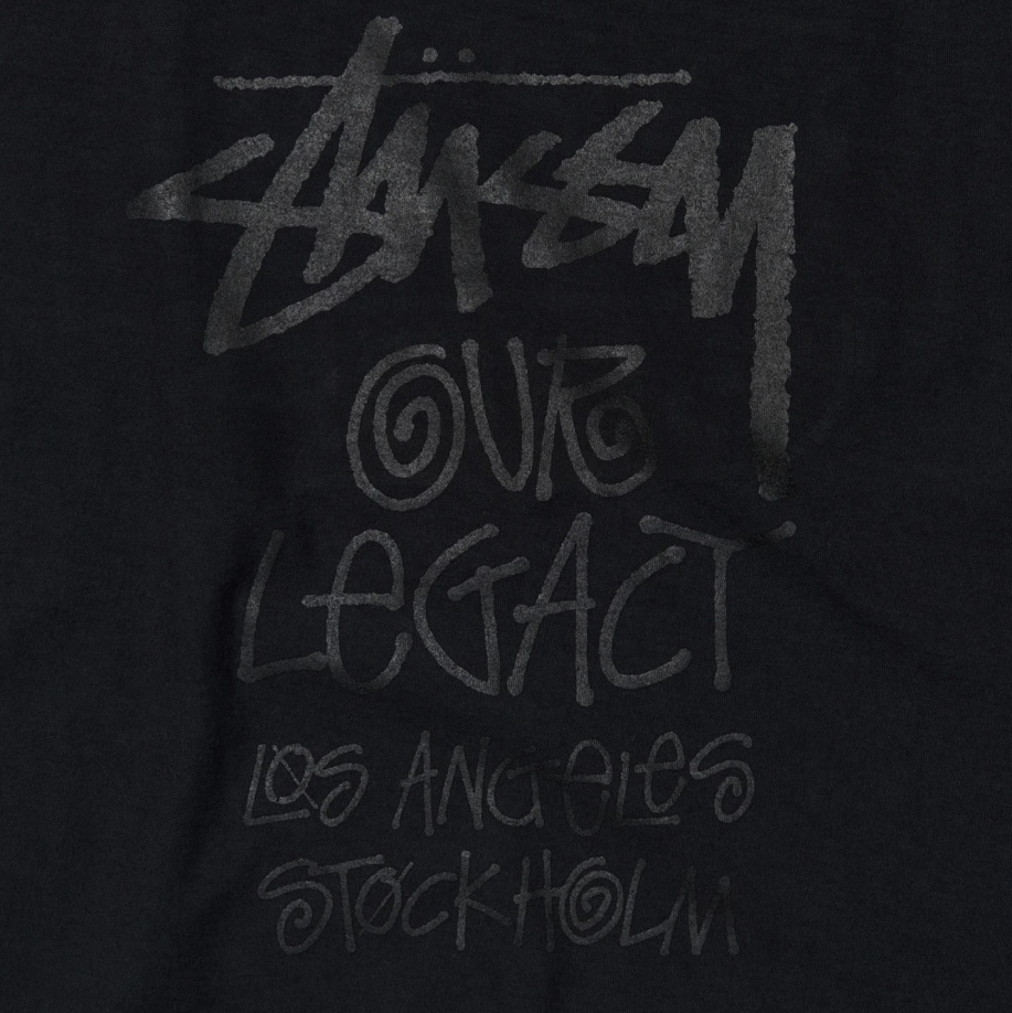 Stussy x Our Legacy Badge Pig. Dyed T-Shirt Overdyed Black 착용 스타일 - 4