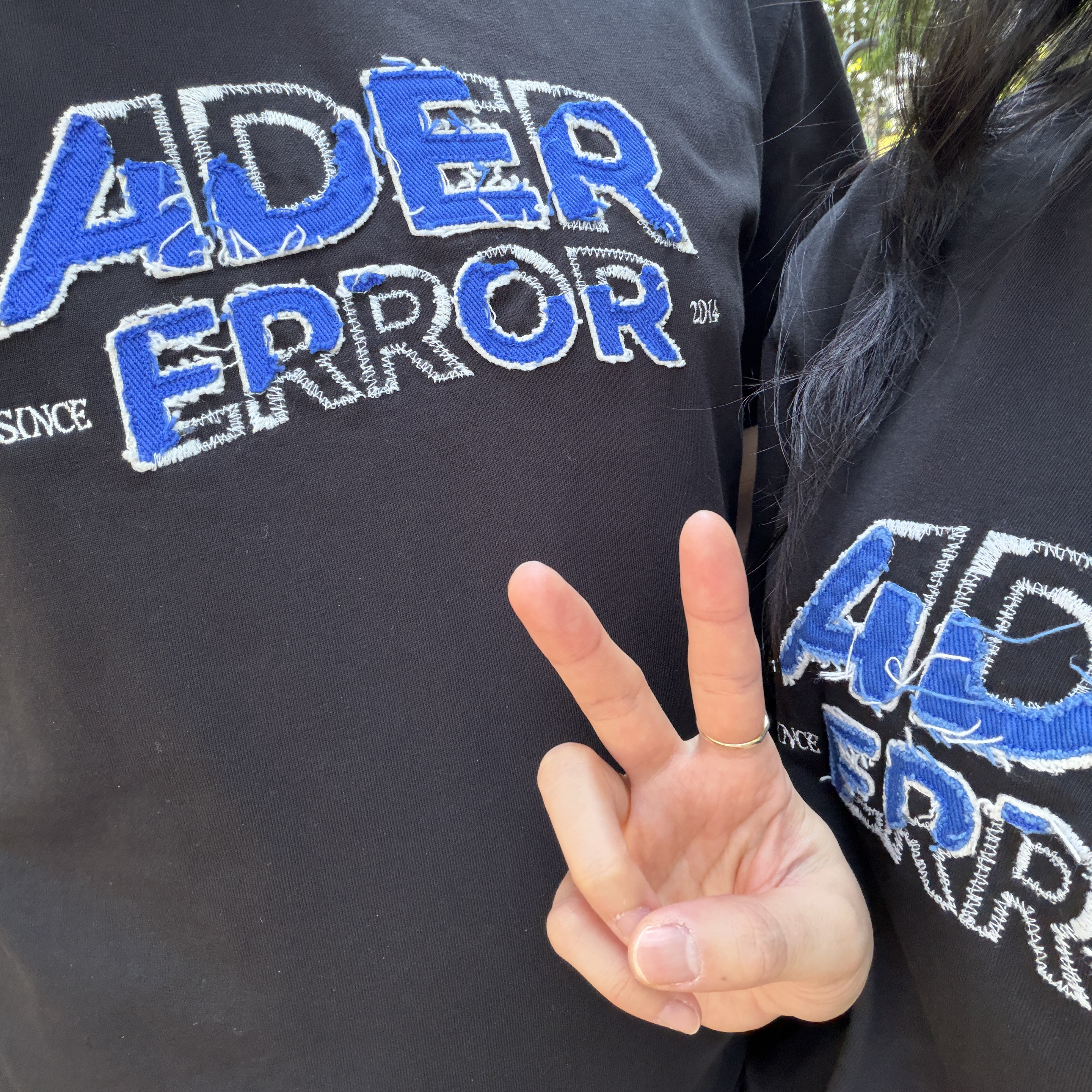 Ader Error Edca Logo T-Shirt Noir 착용 스타일