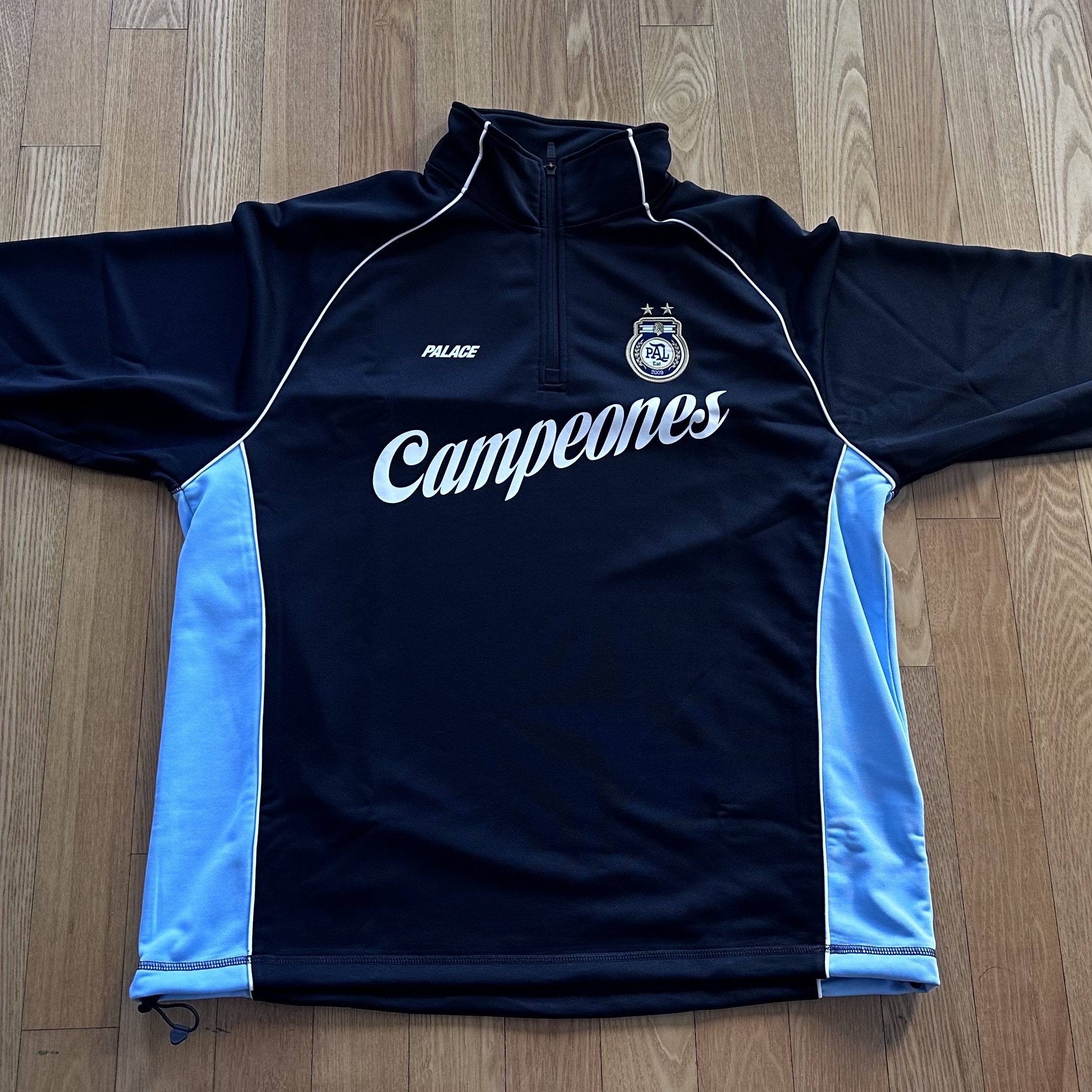 Palace Copa 1/4 Zip Techy Fleece Black - 26SS 착용 스타일 - 1