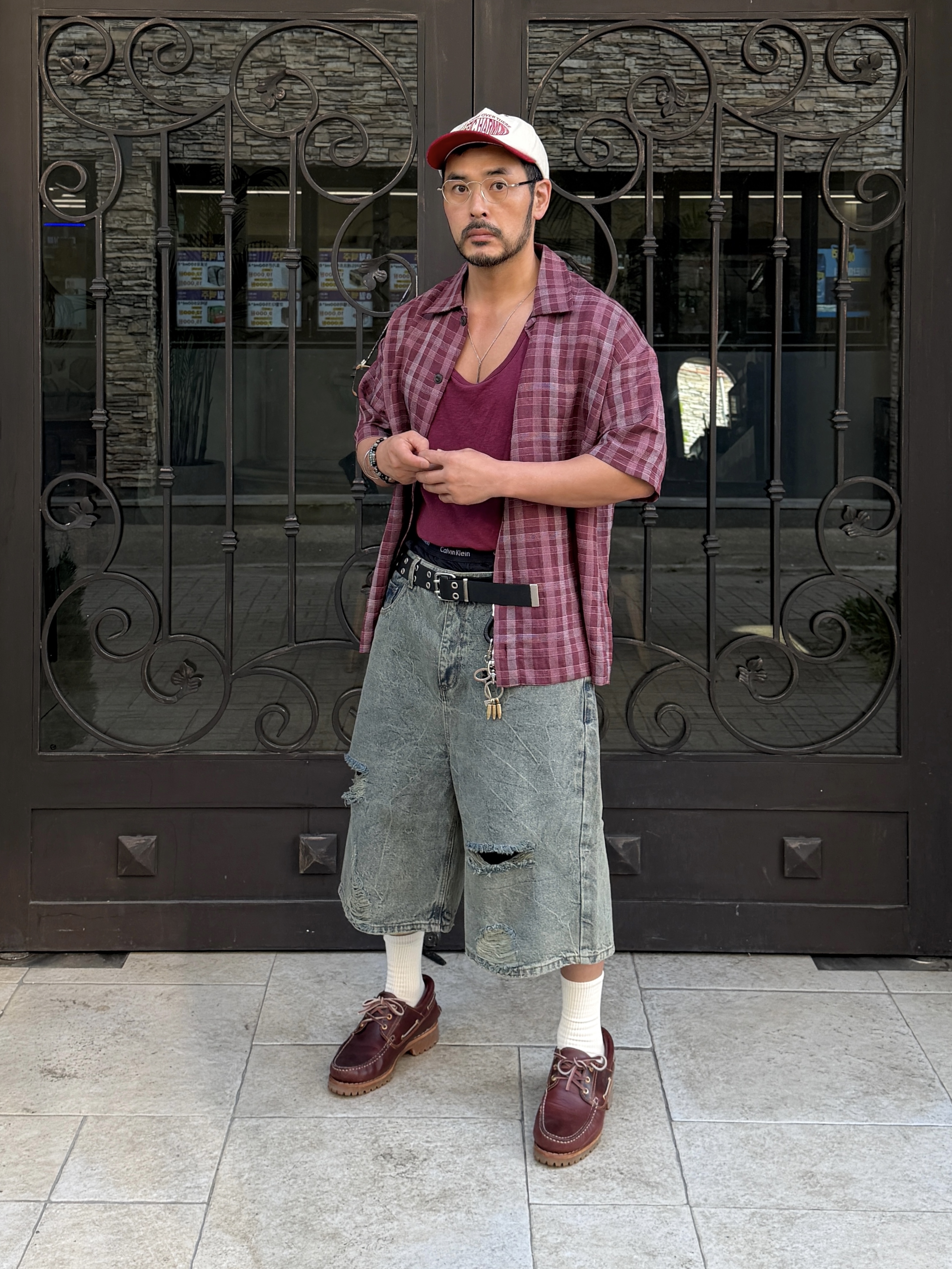Timberland Authentic 3-Eye Classic Lug Burgundy -Wide 착용 스타일 - 4